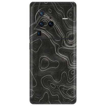 VIVO Z/V/X/T/U/S Series Phone Skins (All Models) - Abstract White Line Map - 3D Embossed Finish (L-269) Vivo X80 Pro (5G)