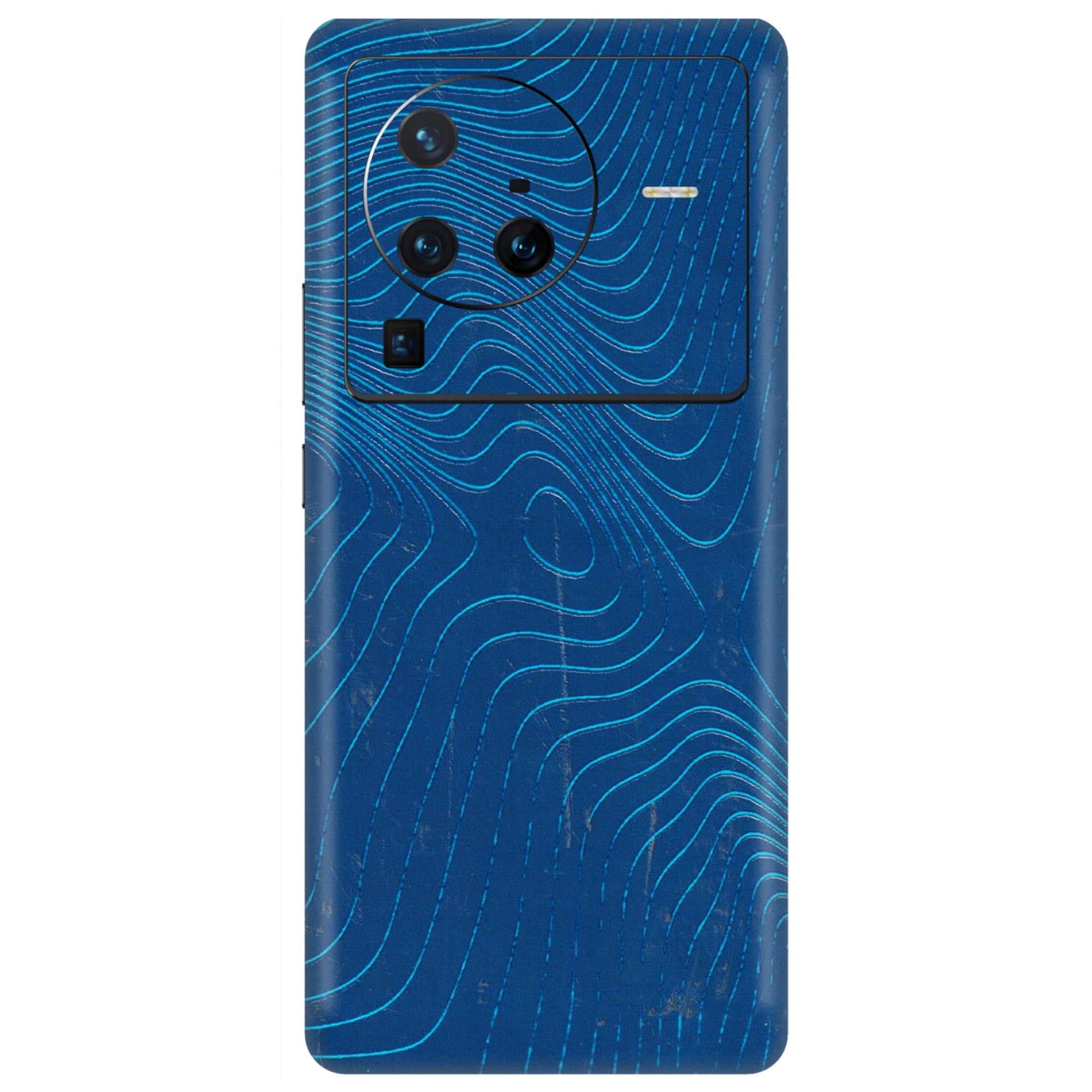 VIVO Z/V/X/T/U/S Series Phone Skins (All Models) - Abstract Blue Line Map - 3D Embossed Finish (L-272) Vivo X80 Pro (5G)