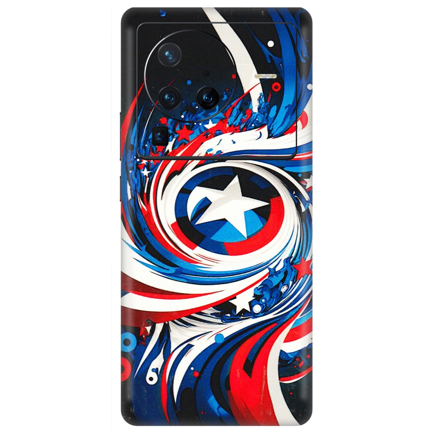 VIVO Z/V/X/T/U/S Series Phone Skins (All Models) - Captain America Logo - 3D Embossed Finish (L-307) Vivo X80 Pro (5G)