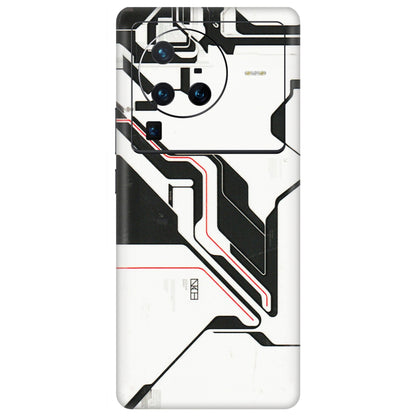 VIVO Z/V/X/T/U/S Series Phone Skins (All Models) - White Techy Logo - 3D Embossed Finish (L-312) Vivo X80 Pro (5G)