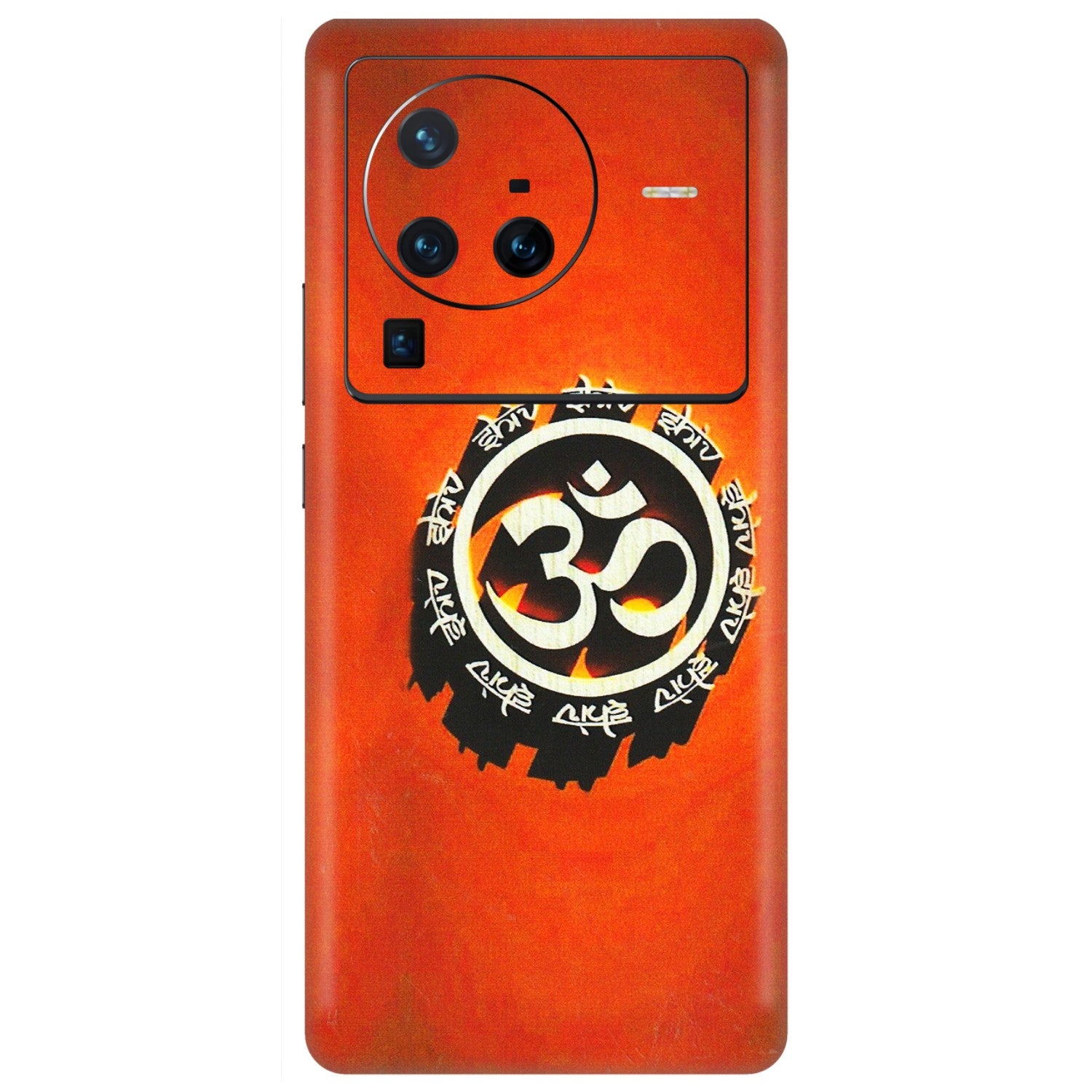 VIVO Z/V/X/T/U/S Series Phone Skins (All Models) - Aum Shiv Orange - 3D Embossed Finish (L-32) Vivo X80 Pro (5G)