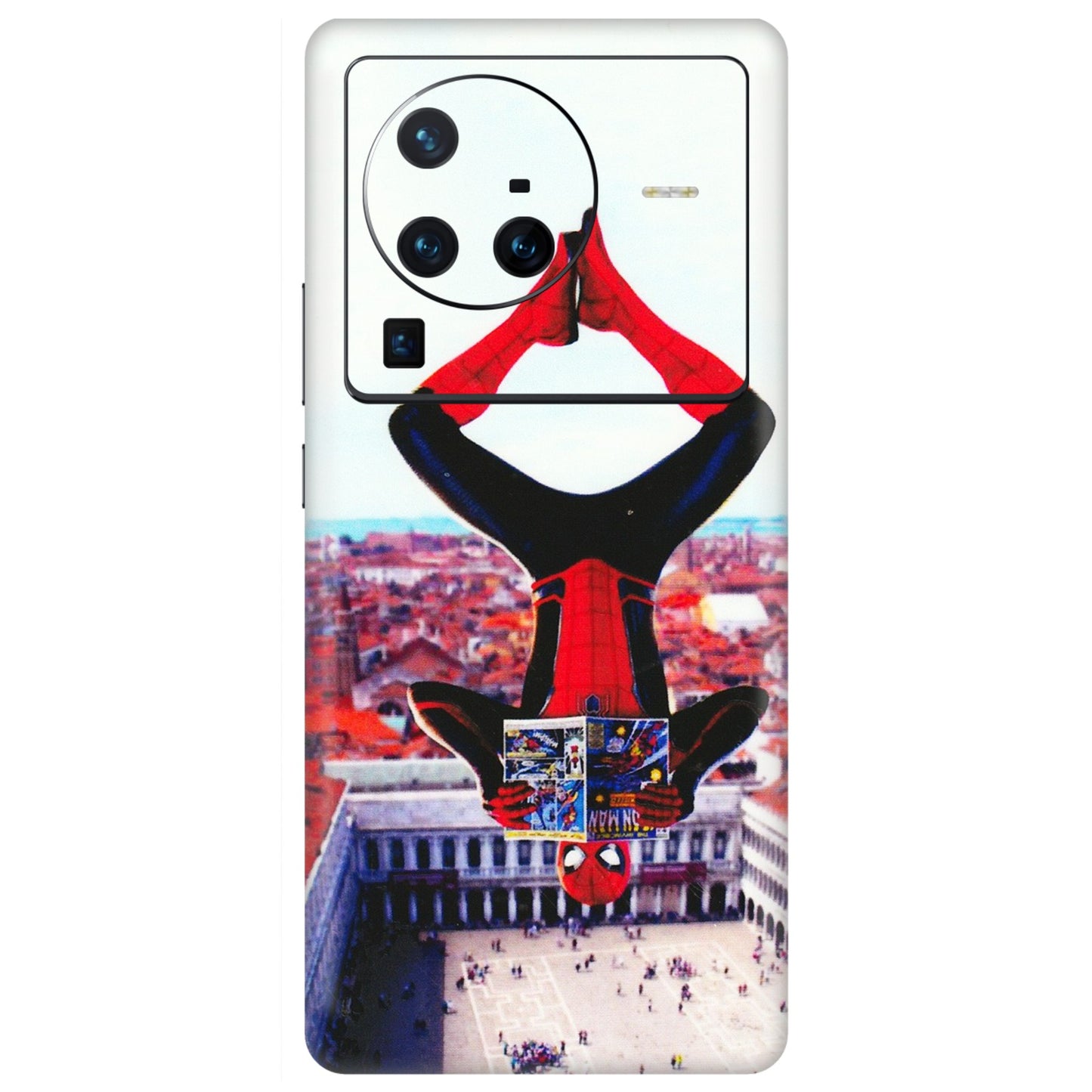 VIVO Z/V/X/T/U/S Series Phone Skins (All Models) - Spiderman Hanging - 3D Embossed Finish (L-53) Vivo X80 Pro (5G)