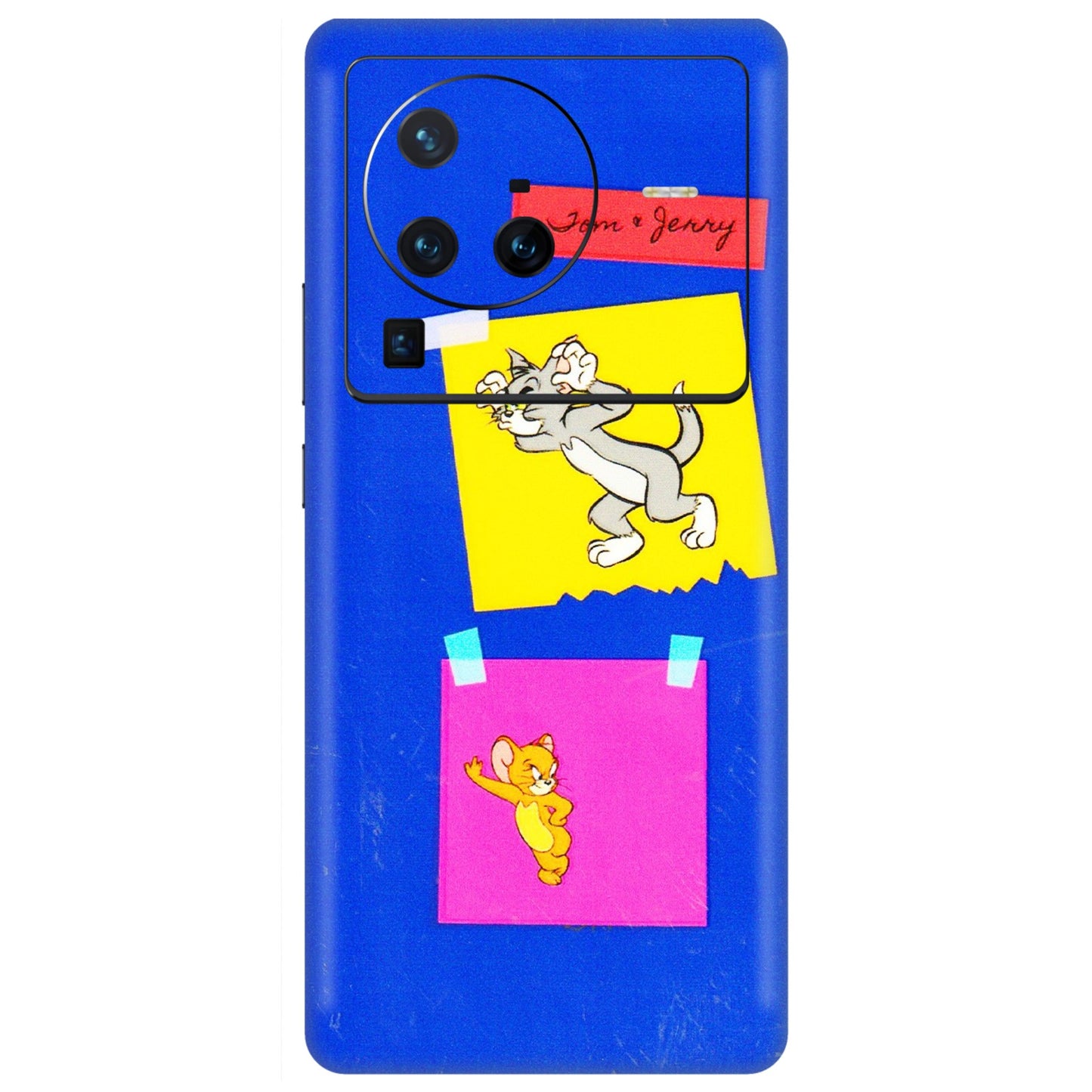 VIVO Z/V/X/T/U/S Series Phone Skins (All Models) - Tom N Jerry Sticky Notes - 3D Embossed Finish (L-88) Vivo X80 Pro (5G)