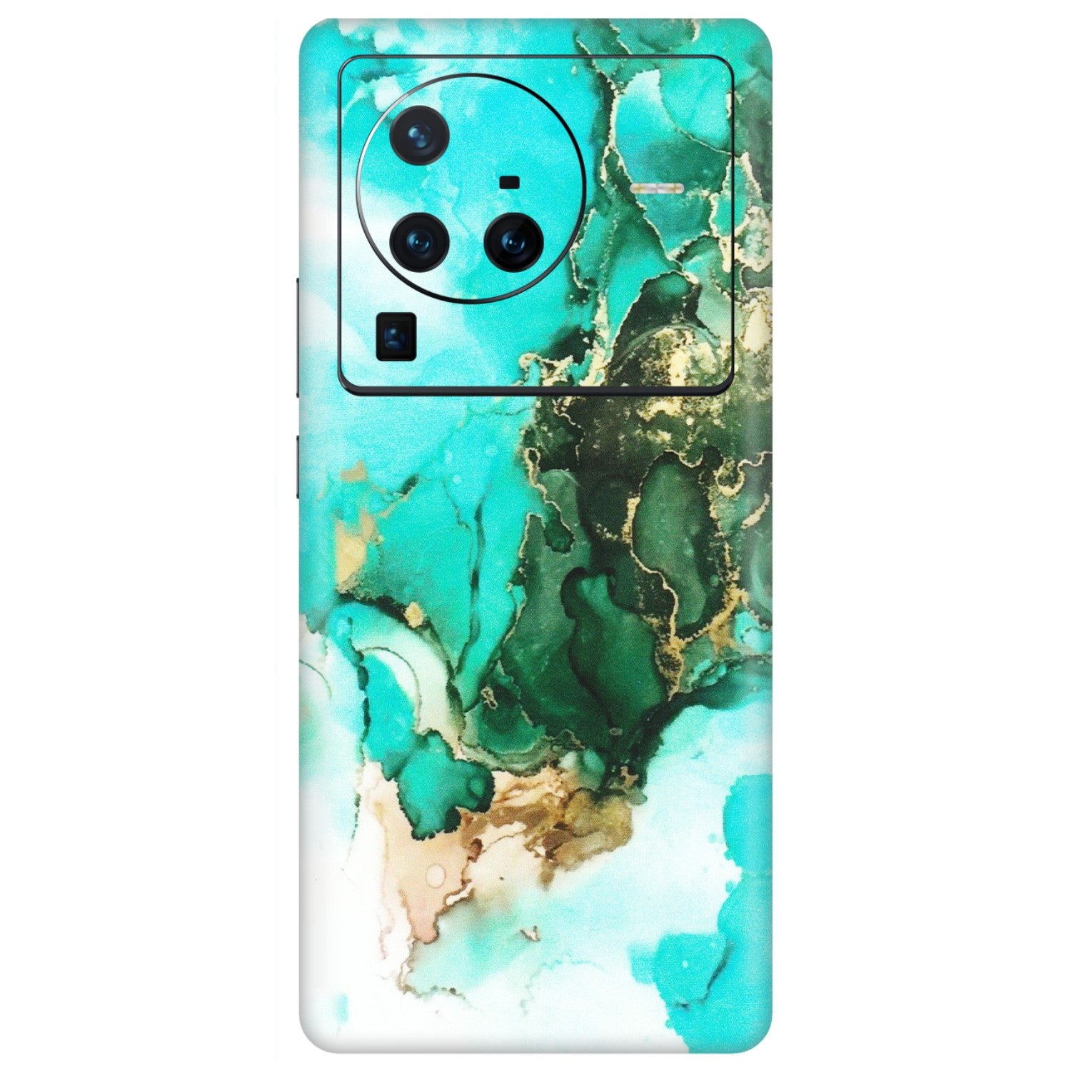 VIVO Z/V/X/T/U/S Series Phone Skins (All Models) - The Blue Gold Marble - Matte Finish (M-124) Vivo X80 Pro (5G)