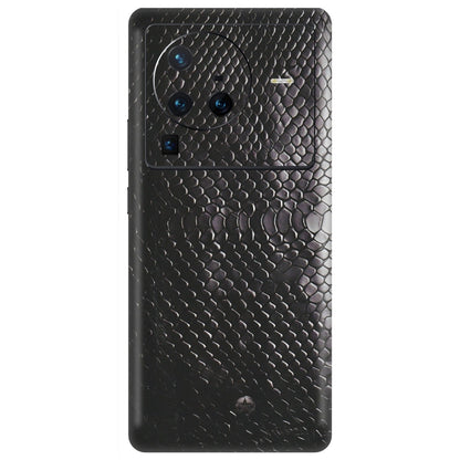 VIVO Z/V/X/T/U/S Series Phone Skins (All Models) - Black Snack Leather - Matte Finish (M-147) Vivo X80 Pro (5G)