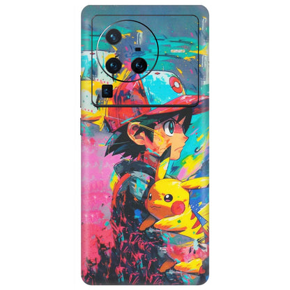 VIVO Z/V/X/T/U/S Series Phone Skins (All Models) - Ash & Pikachu - Matte Finish (M-26) Vivo X80 Pro (5G)