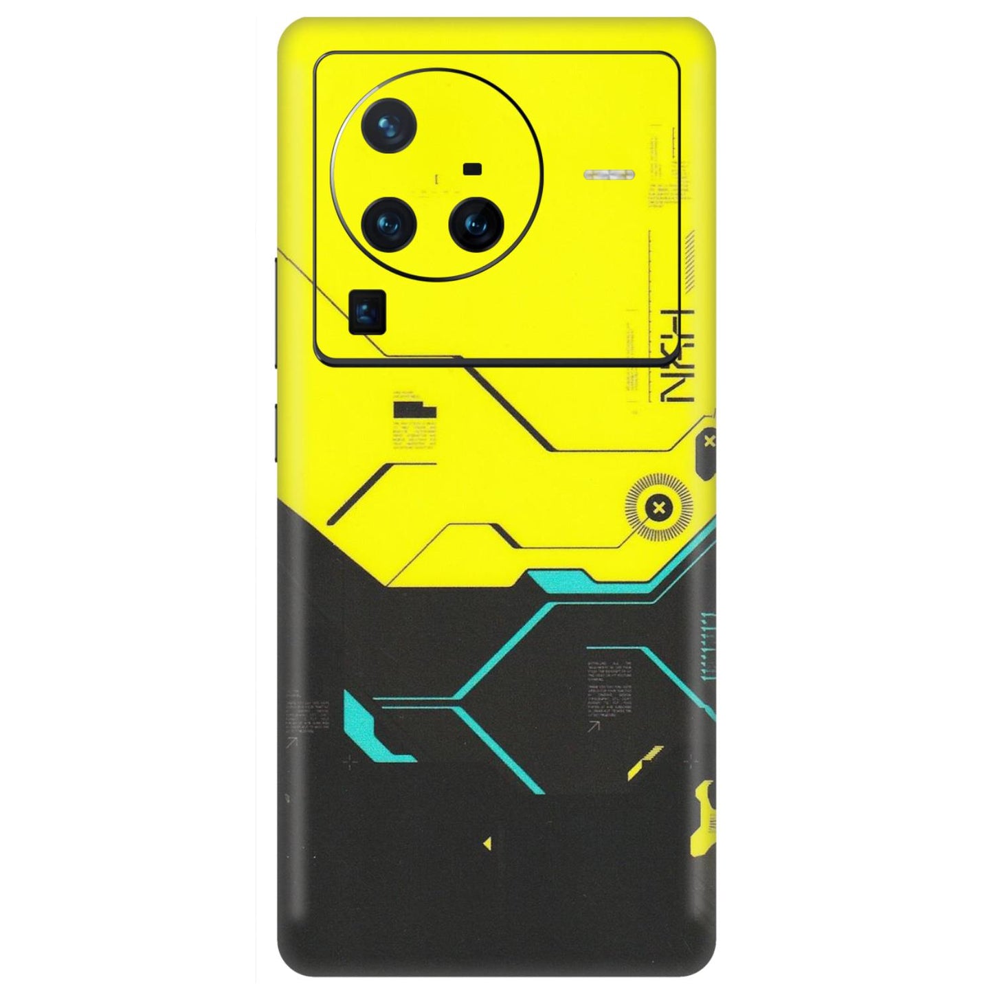 VIVO Z/V/X/T/U/S Series Phone Skins (All Models) - Black Yellow Technica - Matte Finish (M-53) Vivo X80 Pro (5G)