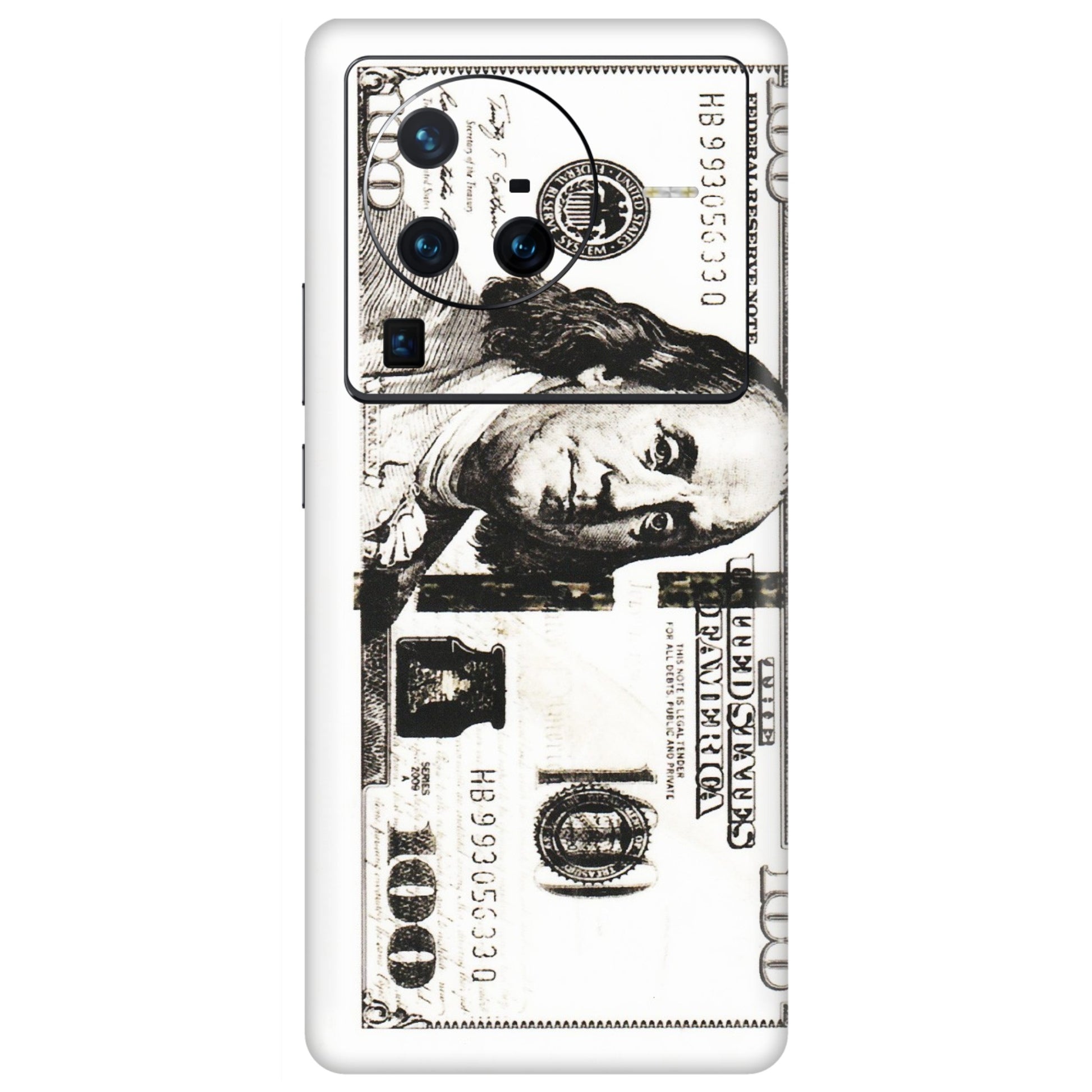 VIVO Z/V/X/T/U/S Series Phone Skins (All Models) - 100 Dollar Currency - Transparent Finish (T-01) Vivo X80 Pro (5G)