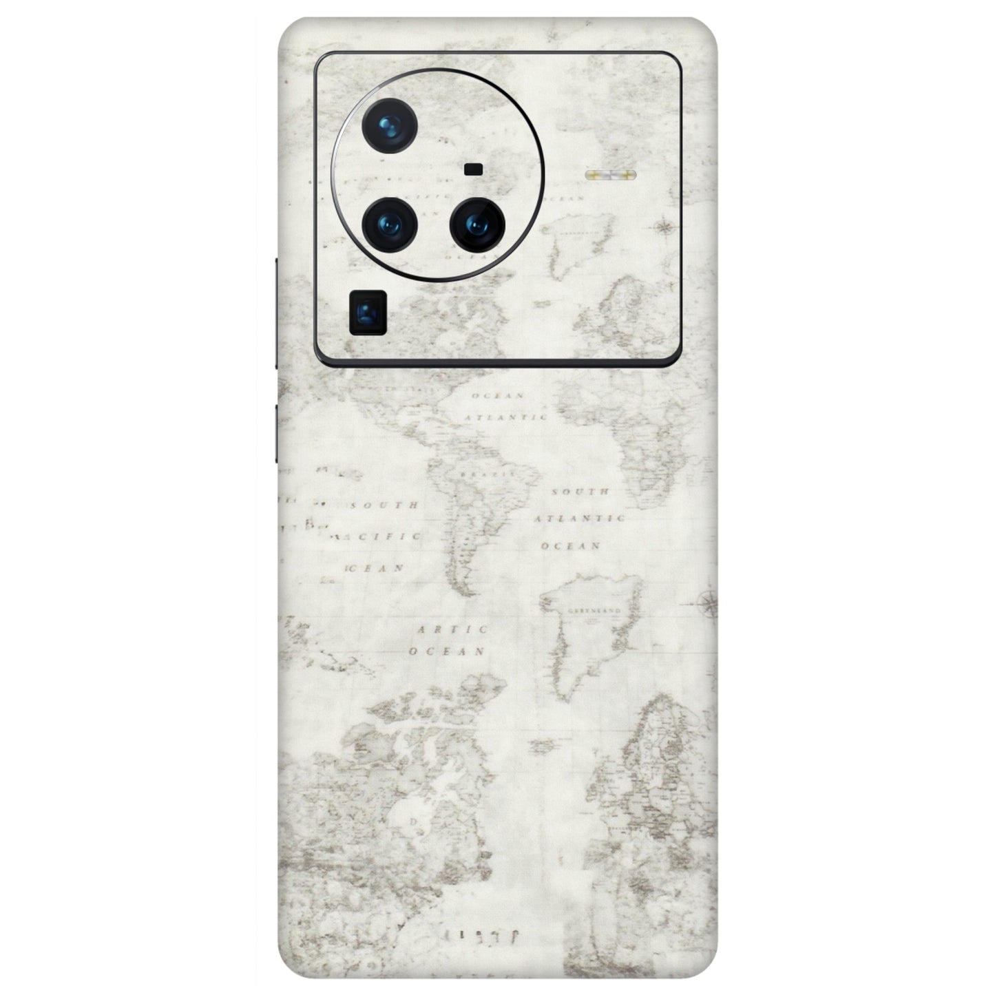 VIVO Z/V/X/T/U/S Series Phone Skins (All Models) - World Travel Map - Transparent Finish (T-04) Vivo X80 Pro (5G)