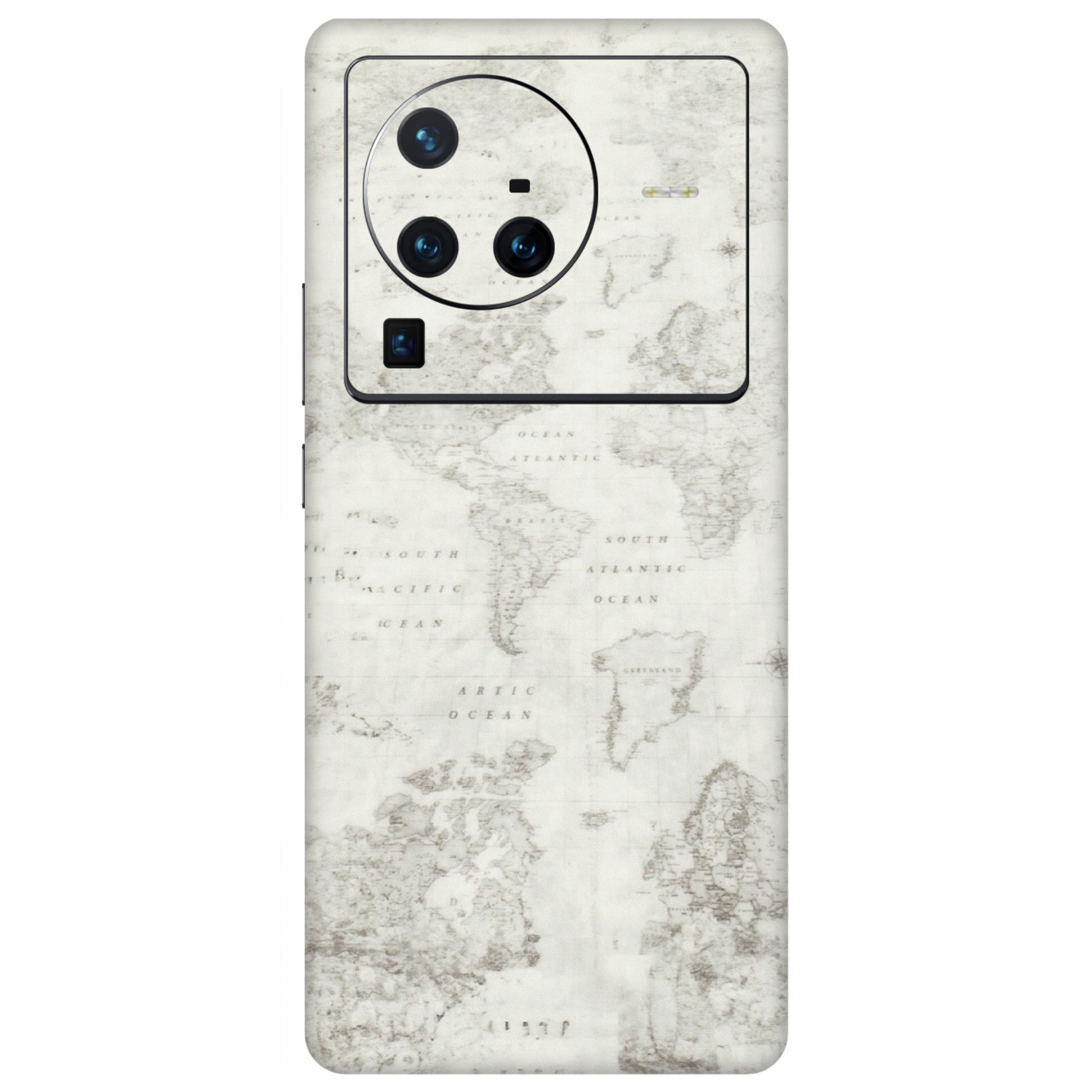 VIVO Z/V/X/T/U/S Series Phone Skins (All Models) - World Travel Map - Transparent Finish (T-04) Vivo X80 Pro (5G)