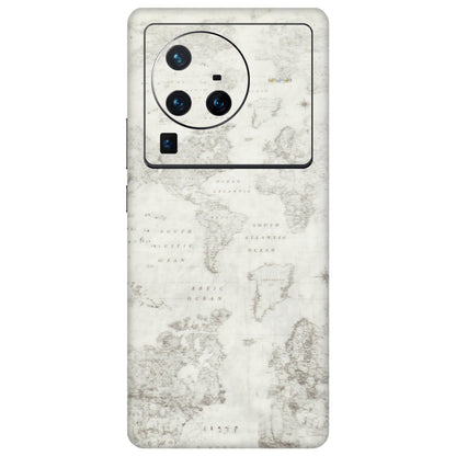 VIVO Z/V/X/T/U/S Series Phone Skins (All Models) - World Travel Map - Transparent Finish (T-04) Vivo X80 Pro (5G)
