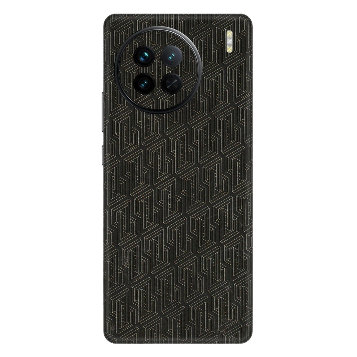 VIVO Z/V/X/T/U/S Series Phone Skins (All Models) - Black Abstract Pattern - 3D Embossed Finish (L-117) Vivo X90
