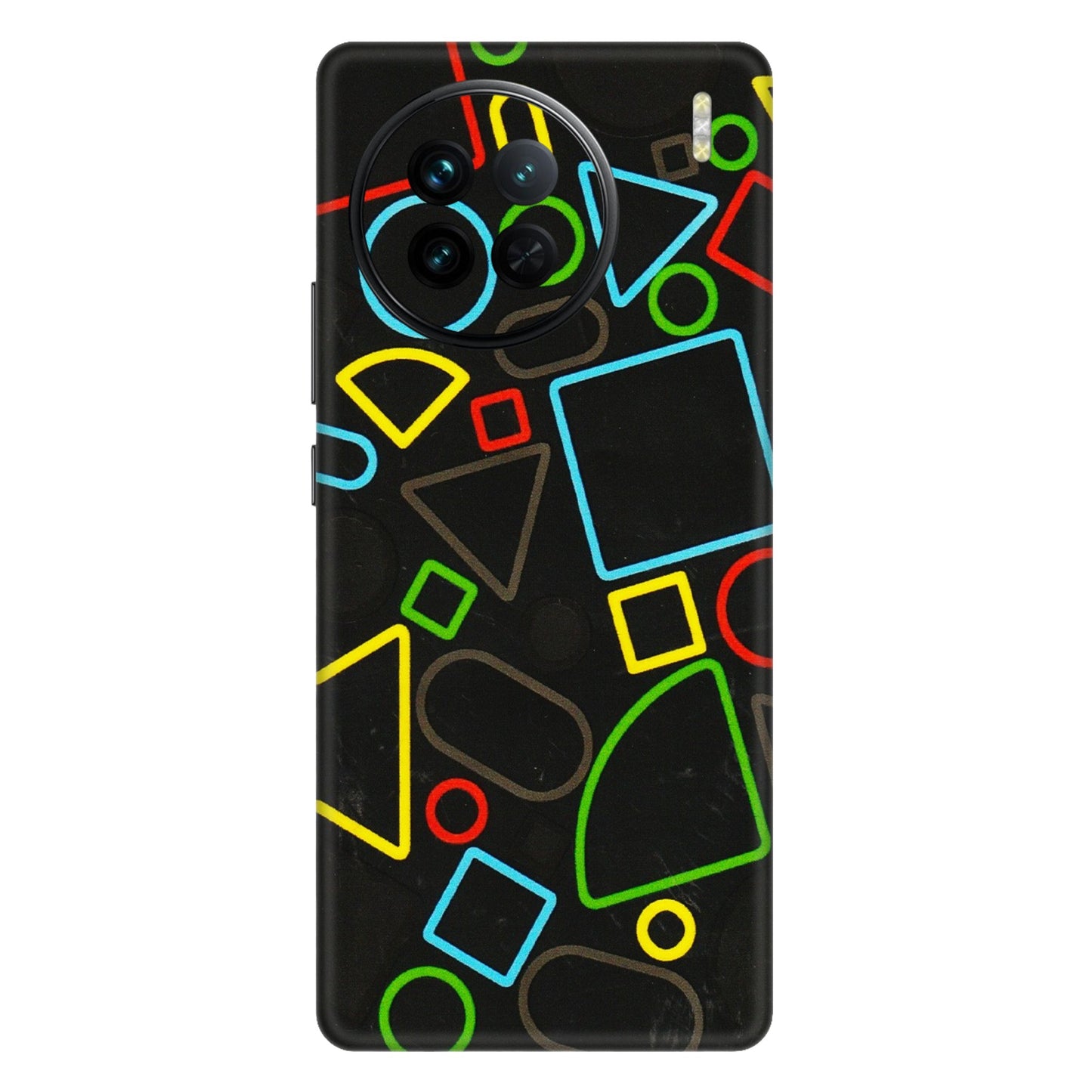 VIVO Z/V/X/T/U/S Series Phone Skins (All Models) - Black Shapes - 3D Embossed Finish (L-131) Vivo X90