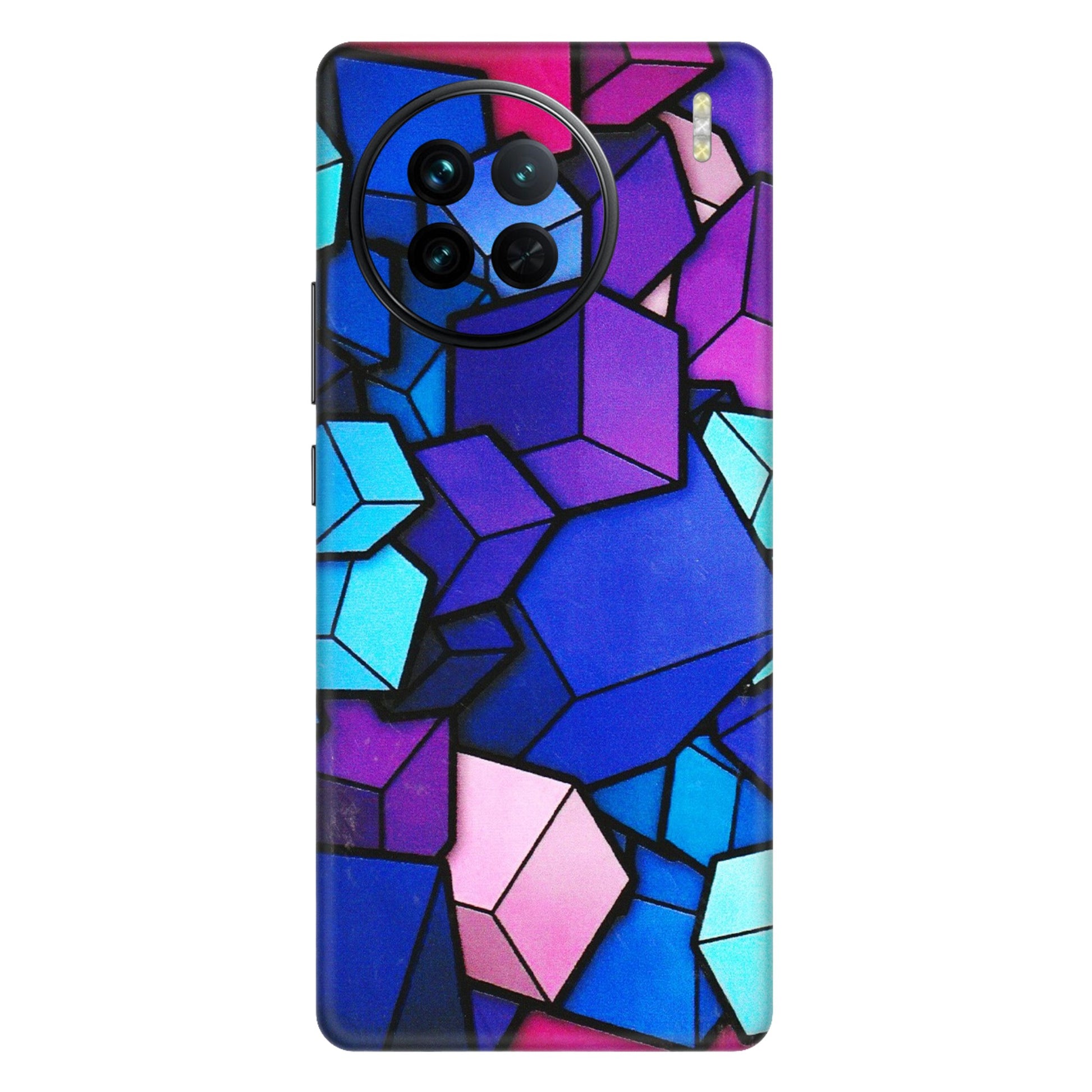 VIVO Z/V/X/T/U/S Series Phone Skins (All Models) - Cube Doodle - 3D Embossed Finish (L-141) Vivo X90