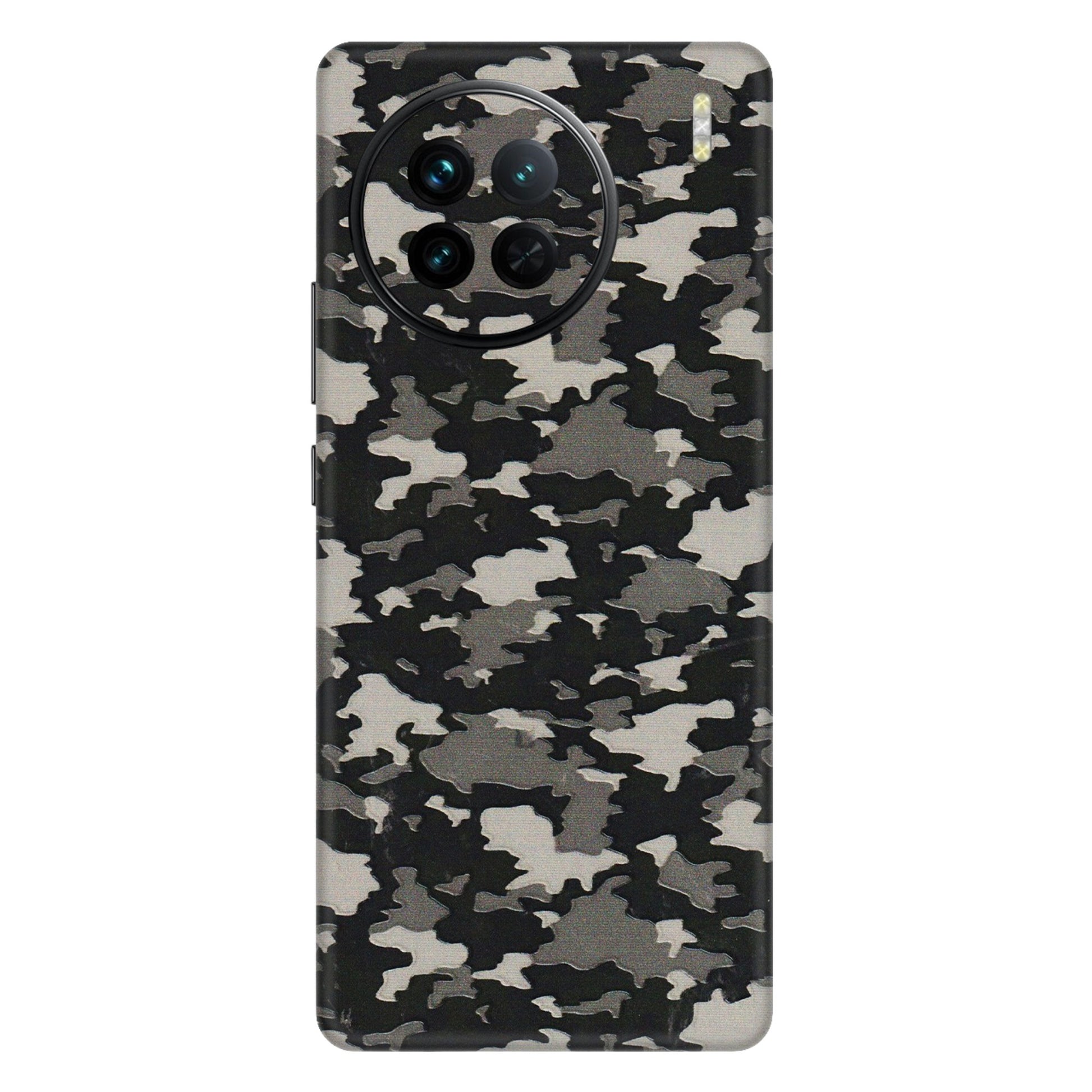 VIVO Z/V/X/T/U/S Series Phone Skins (All Models) - Black/Grey Camoflaunge - 3D Embossed Finish (L-142) Vivo X90