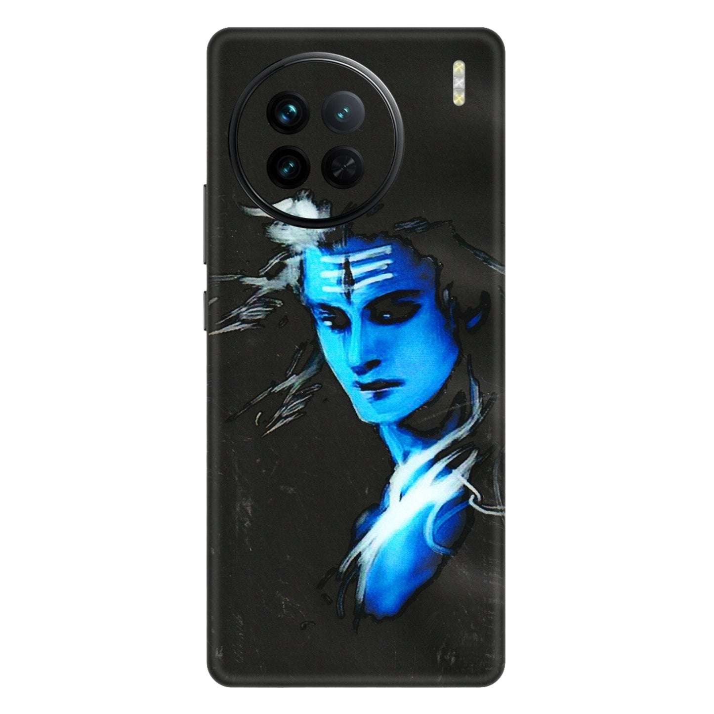 VIVO Z/V/X/T/U/S Series Phone Skins (All Models) - Har Har Mahadev Blue/Black - 3D Embossed Finish (L-185) Vivo X90
