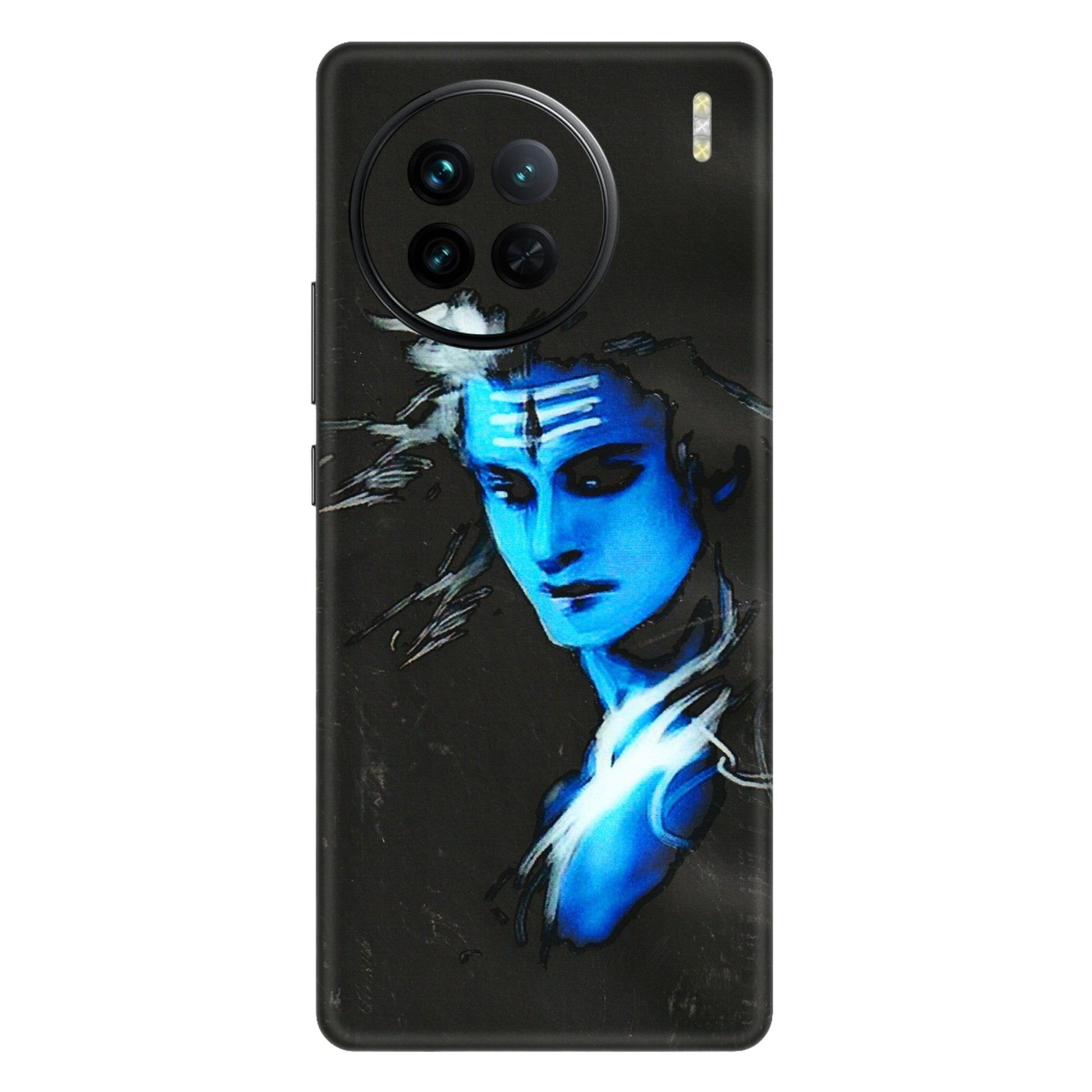 VIVO Z/V/X/T/U/S Series Phone Skins (All Models) - Har Har Mahadev Blue/Black - 3D Embossed Finish (L-185) Vivo X90