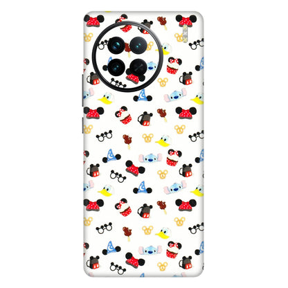 VIVO Z/V/X/T/U/S Series Phone Skins (All Models) - Minnie Mouse & Donald Doodles s - 3D Embossed Finish (L-194) Vivo X90