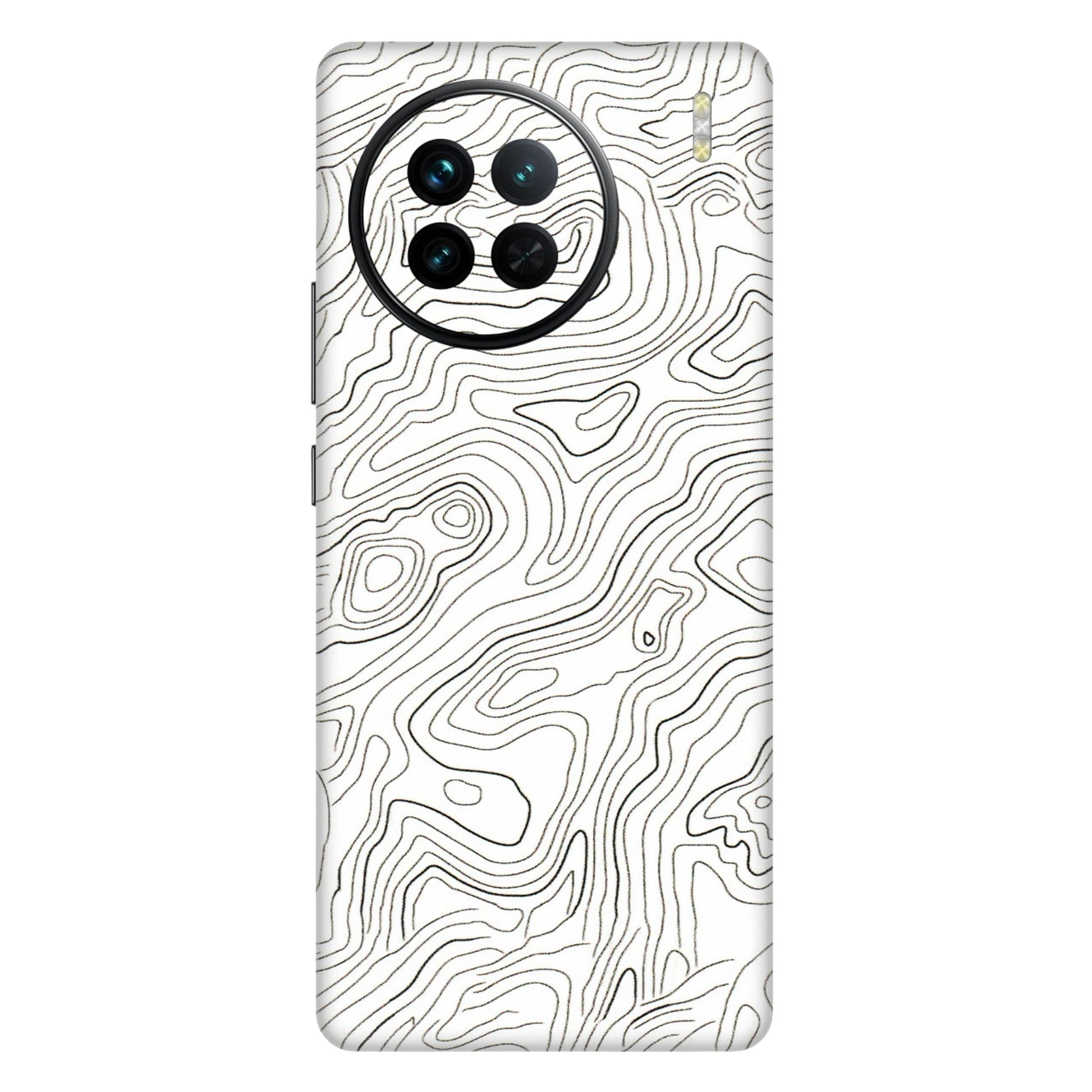 VIVO Z/V/X/T/U/S Series Phone Skins (All Models) - White Black Swirls - 3D Embossed Finish (L-219) Vivo X90