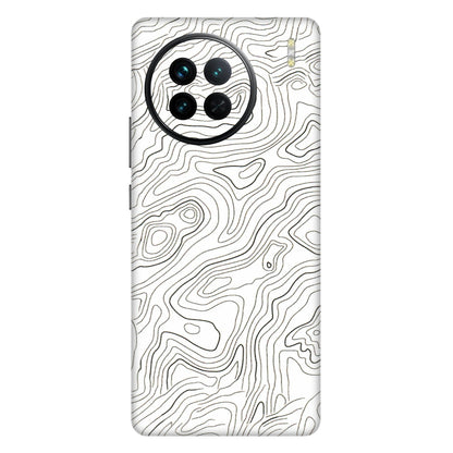 VIVO Z/V/X/T/U/S Series Phone Skins (All Models) - White Black Swirls - 3D Embossed Finish (L-219) Vivo X90