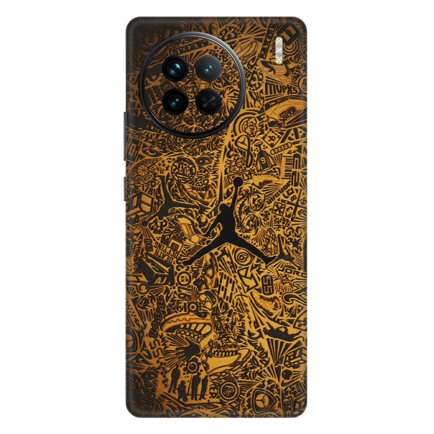 VIVO Z/V/X/T/U/S Series Phone Skins (All Models) - Premium Gold Basketball Player - 3D Embossed Finish (L-236) Vivo X90