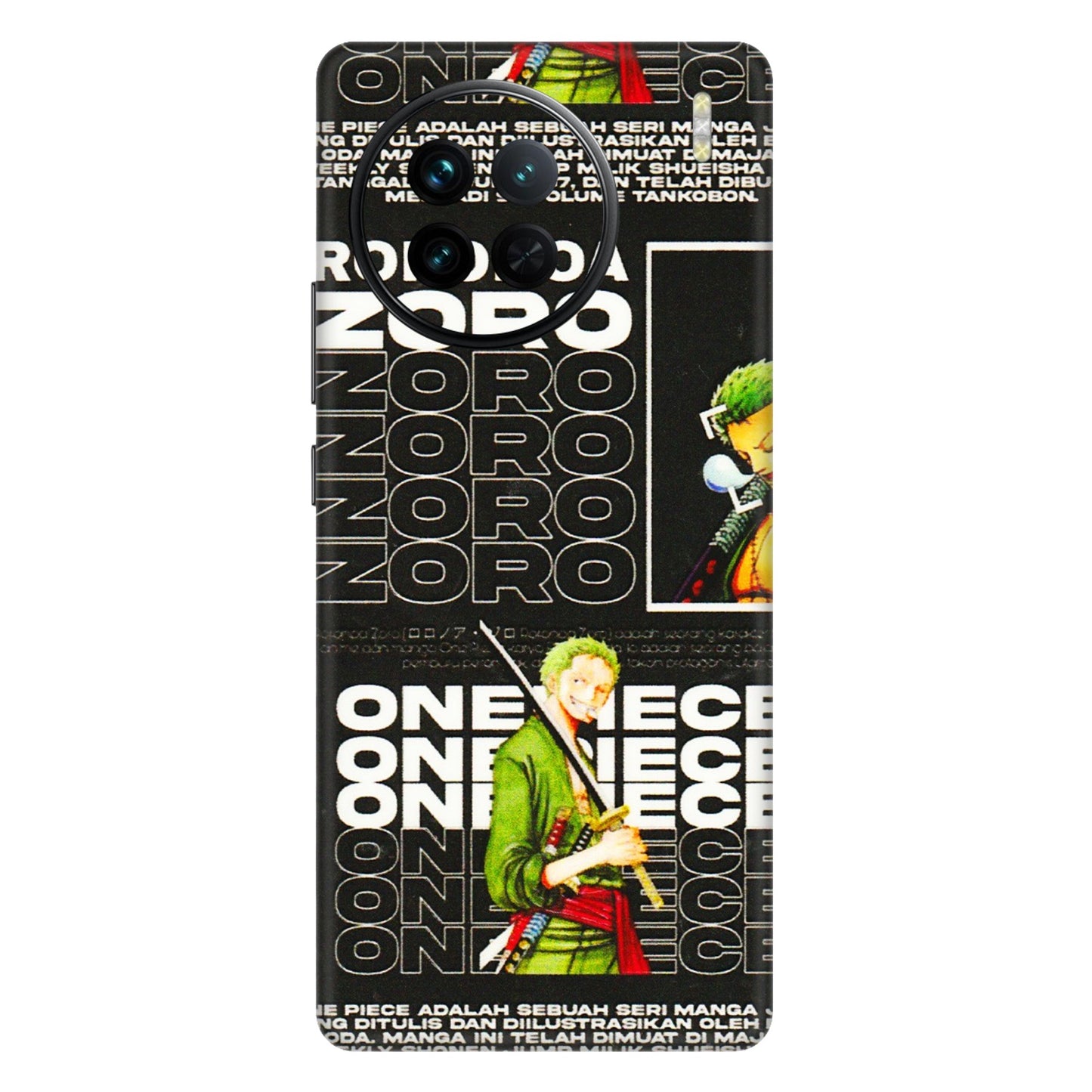 VIVO Z/V/X/T/U/S Series Phone Skins (All Models) - One Piece Zoro - 3D Embossed Finish (L-250) Vivo X90