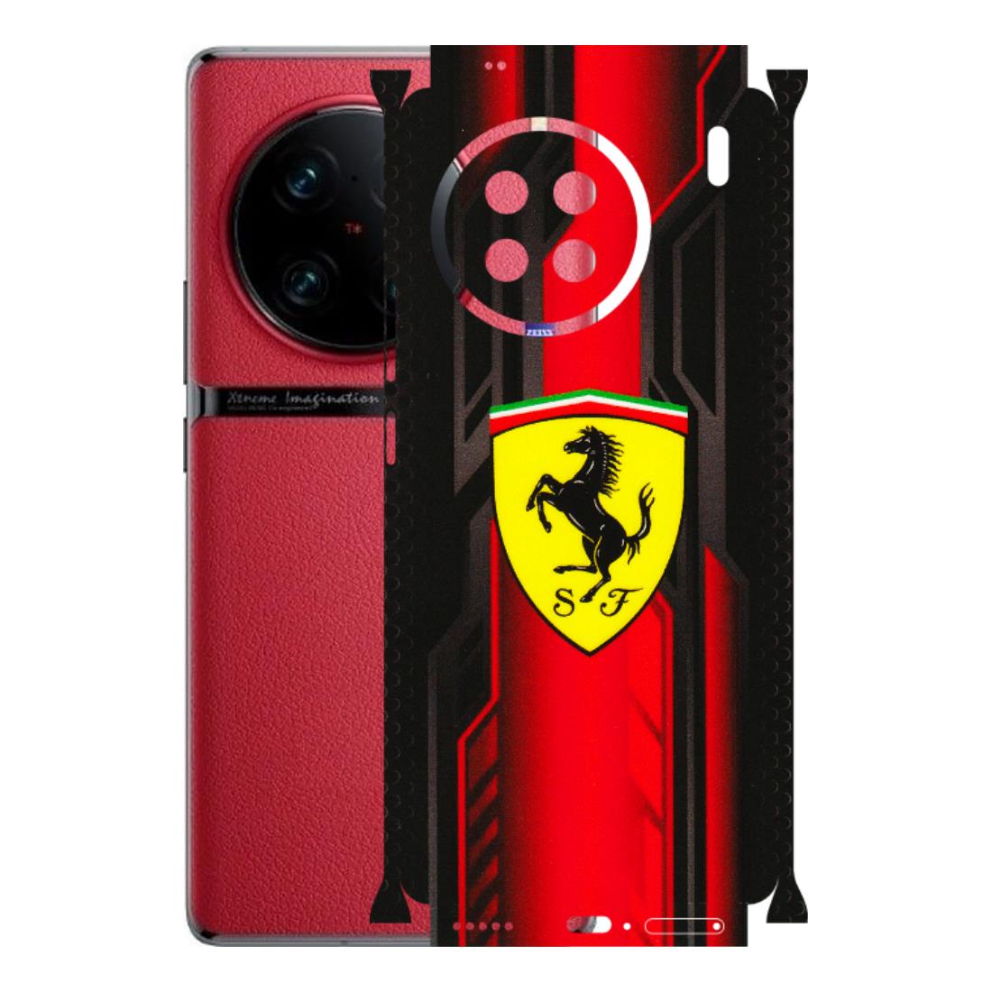 VIVO Z/V/X/T/U/S Series Phone Skins (All Models) - Black Ferrari Logo - 3D Embossed Finish (L-253) Vivo X90