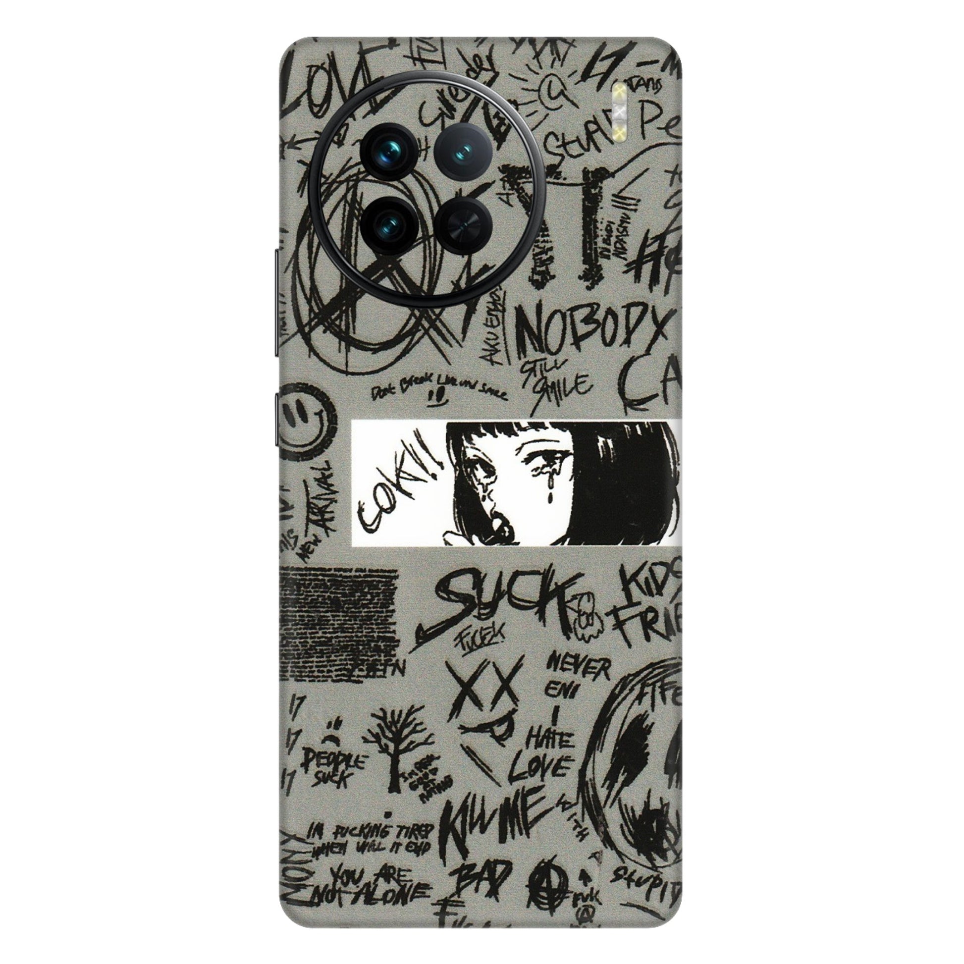 VIVO Z/V/X/T/U/S Series Phone Skins (All Models) - Never Have Love Anime - 3D Embossed Finish (L-260) Vivo X90