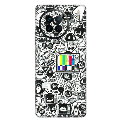 VIVO Z/V/X/T/U/S Series Phone Skins (All Models) - Doodles Positive Art - 3D Embossed Finish (L-263) Vivo X90