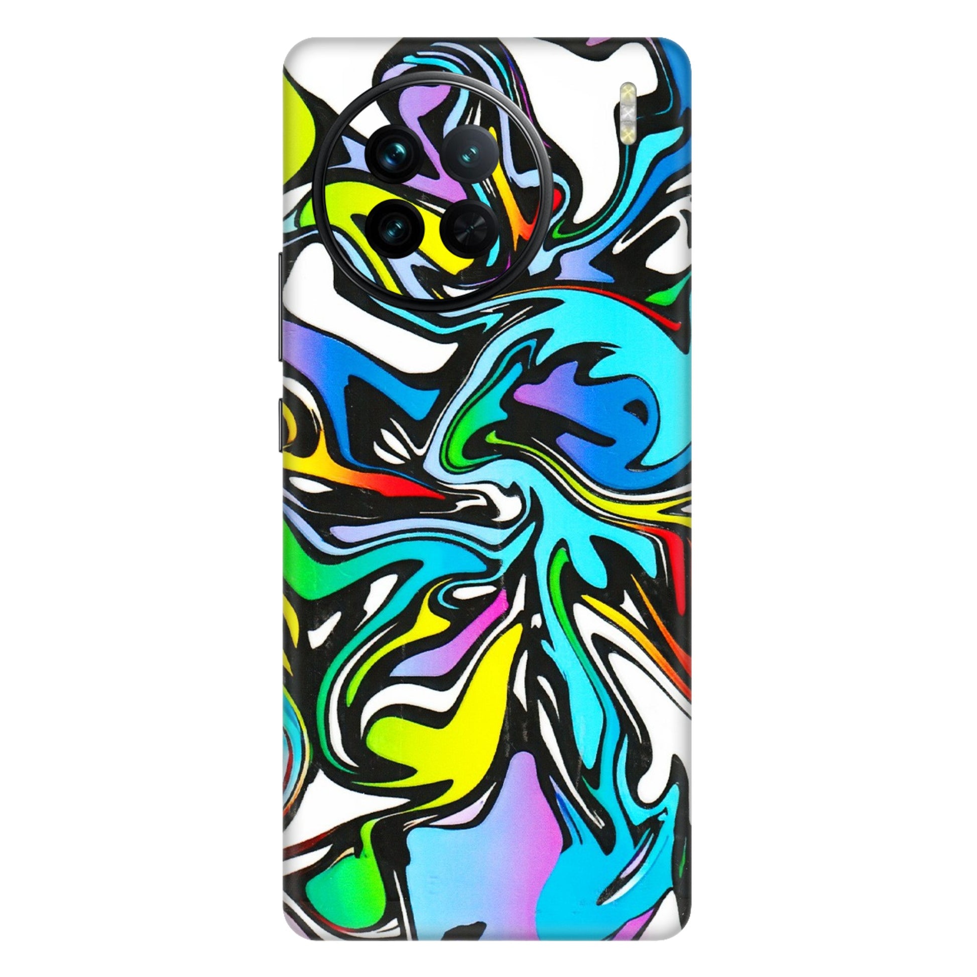 VIVO Z/V/X/T/U/S Series Phone Skins (All Models) - Abstract Colour Paints - 3D Embossed Finish (L-271) Vivo X90