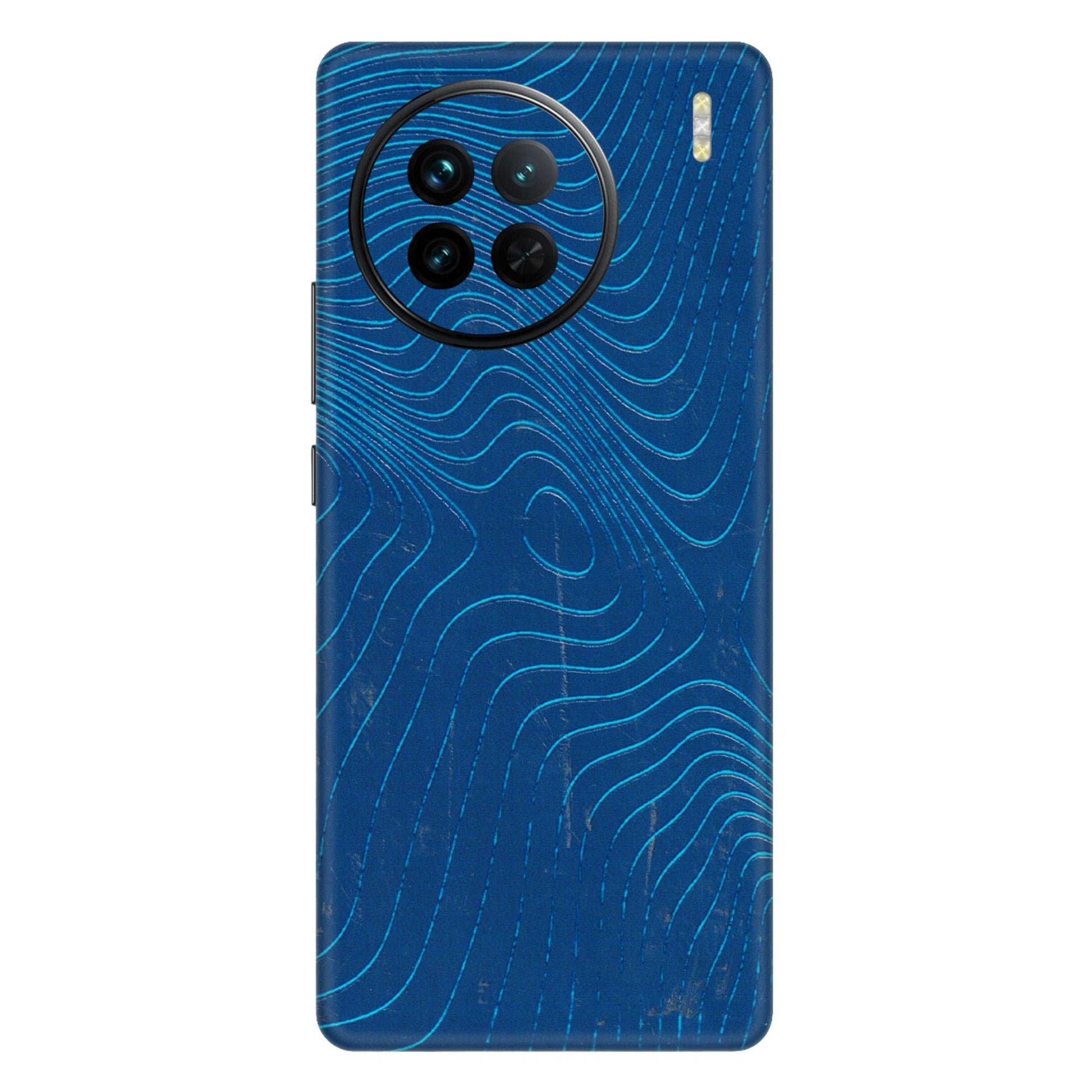 VIVO Z/V/X/T/U/S Series Phone Skins (All Models) - Abstract Blue Line Map - 3D Embossed Finish (L-272) Vivo X90