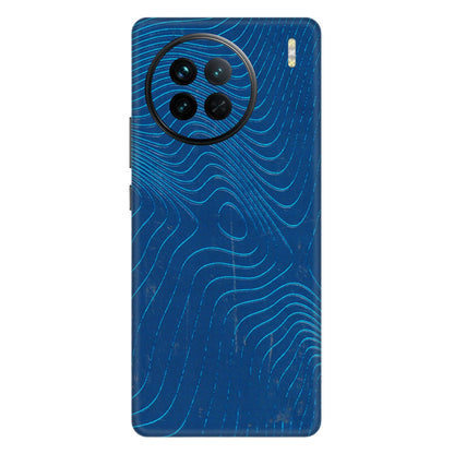 VIVO Z/V/X/T/U/S Series Phone Skins (All Models) - Abstract Blue Line Map - 3D Embossed Finish (L-272) Vivo X90