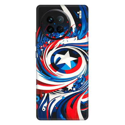 VIVO Z/V/X/T/U/S Series Phone Skins (All Models) - Captain America Logo - 3D Embossed Finish (L-307) Vivo X90