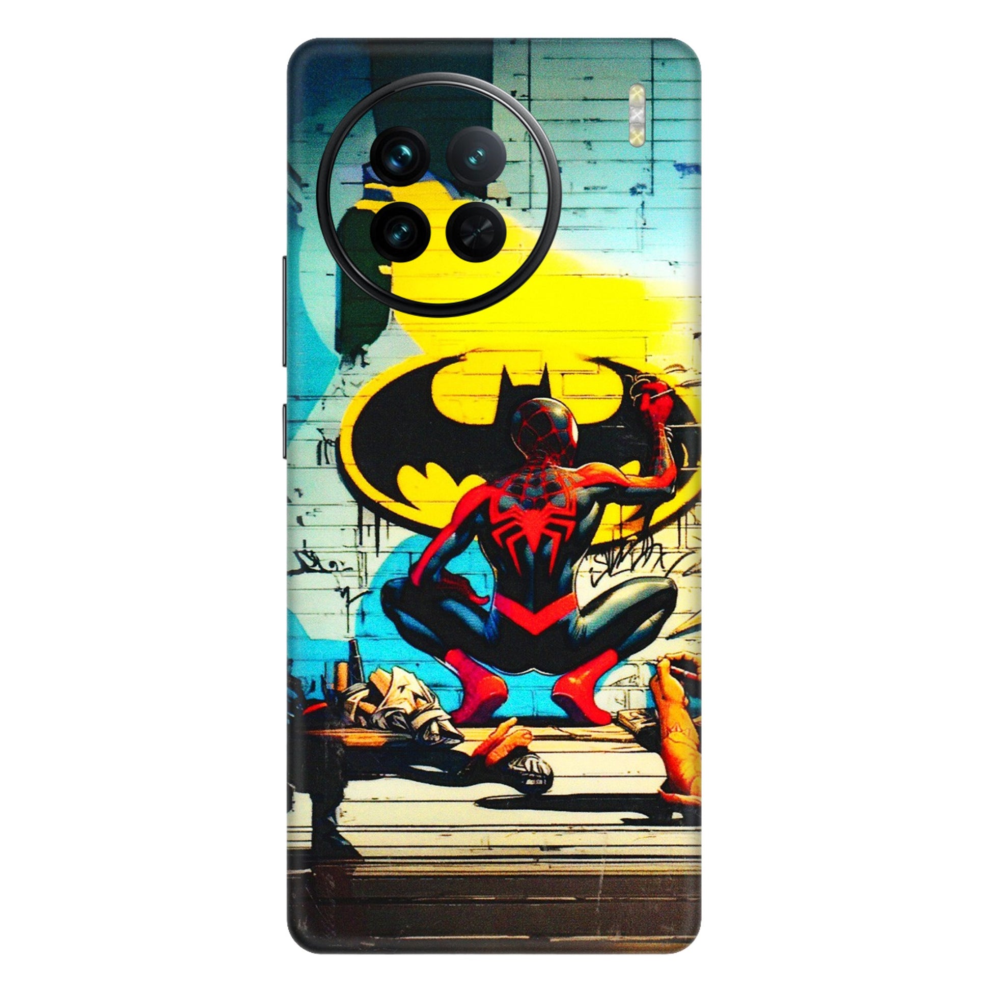 VIVO Z/V/X/T/U/S Series Phone Skins (All Models) - New Spiderman Bat Logo - 3D Embossed Finish (L-309) Vivo X90