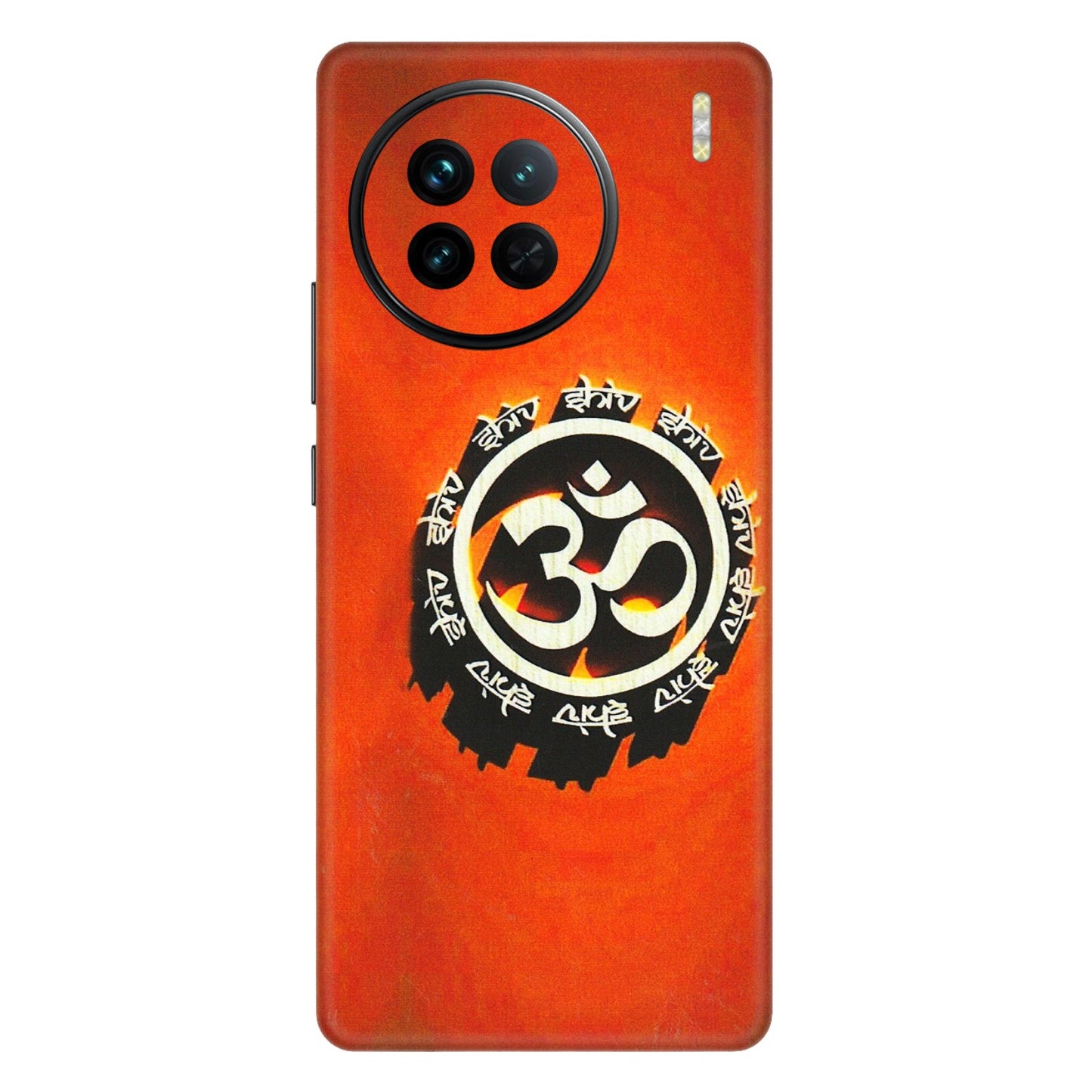 VIVO Z/V/X/T/U/S Series Phone Skins (All Models) - Aum Shiv Orange - 3D Embossed Finish (L-32) Vivo X90