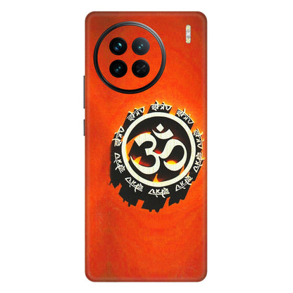 VIVO Z/V/X/T/U/S Series Phone Skins (All Models) - Aum Shiv Orange - 3D Embossed Finish (L-32) Vivo X90