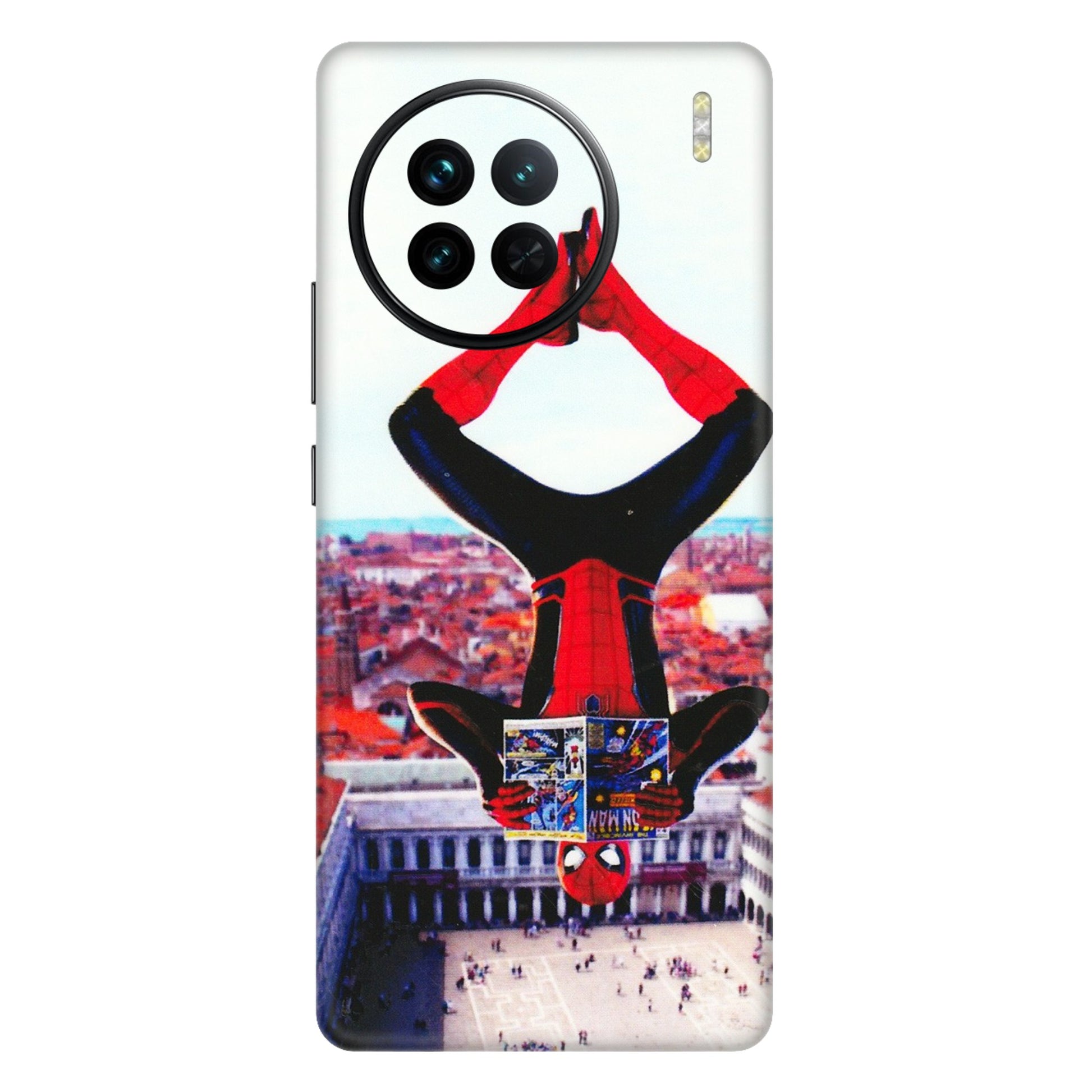 VIVO Z/V/X/T/U/S Series Phone Skins (All Models) - Spiderman Hanging - 3D Embossed Finish (L-53) Vivo X90
