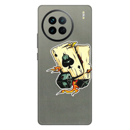 VIVO Z/V/X/T/U/S Series Phone Skins (All Models) - Grey Cards Of Ace - 3D Embossed Finish (L-77) Vivo X90