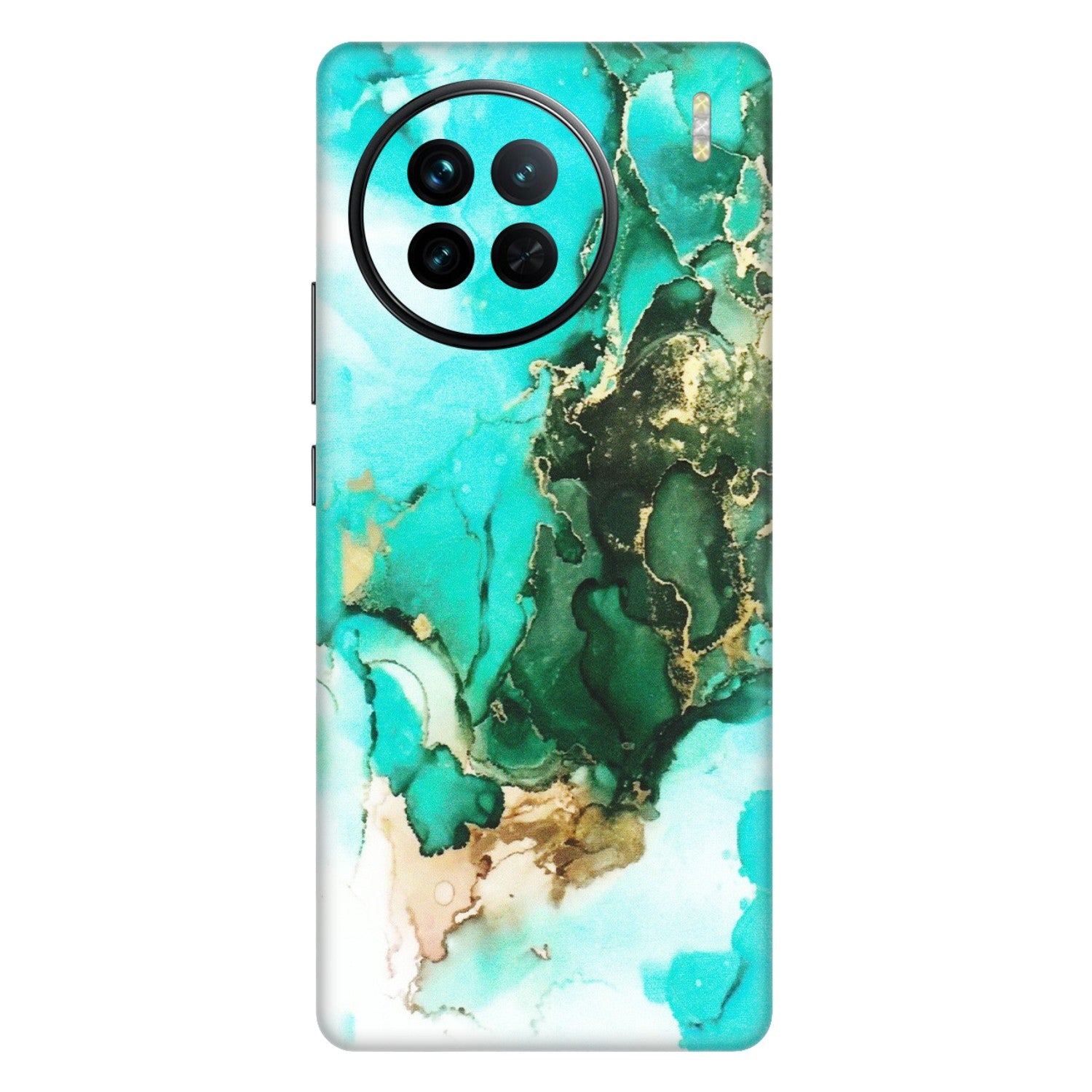 VIVO Z/V/X/T/U/S Series Phone Skins (All Models) - The Blue Gold Marble - Matte Finish (M-124) Vivo X90