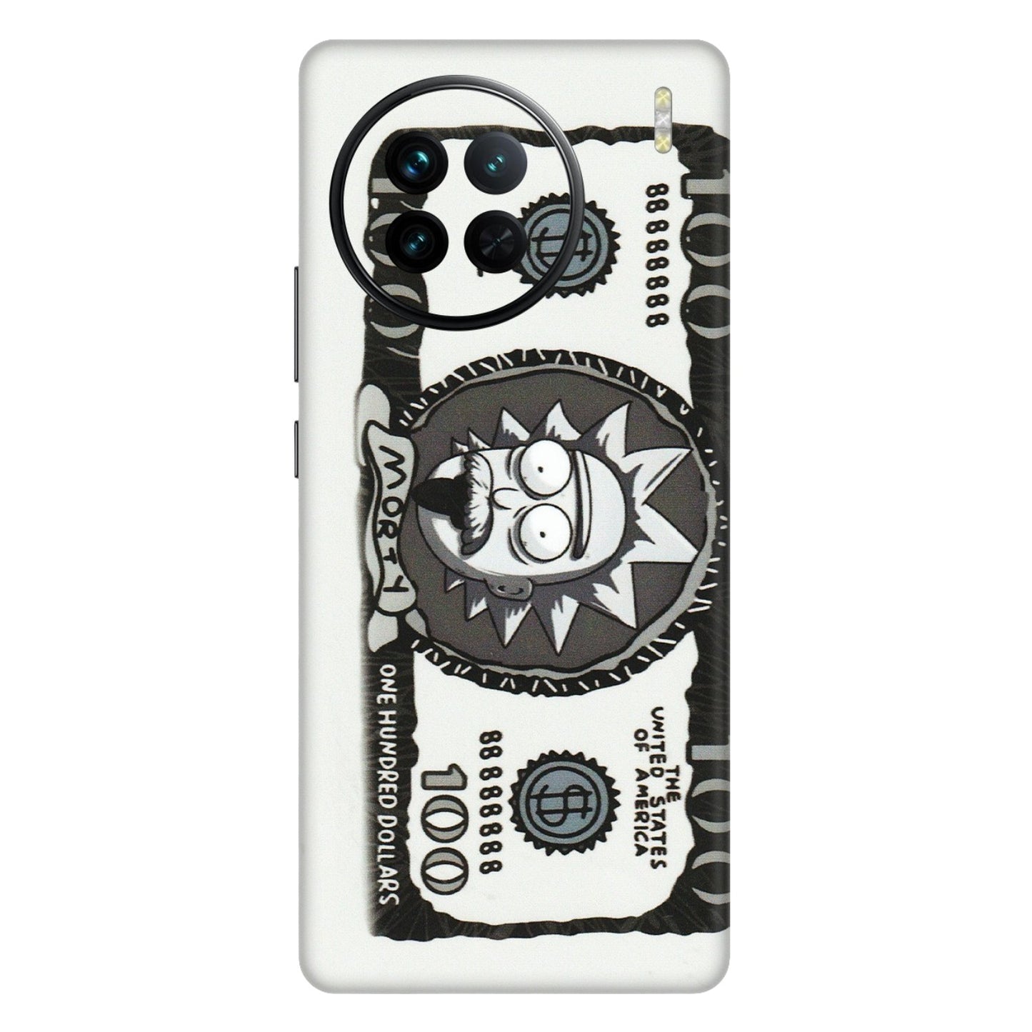 VIVO Z/V/X/T/U/S Series Phone Skins (All Models) - Rick And Morty Hundred Dollar Anime - Matte Finish (M-161) Vivo X90