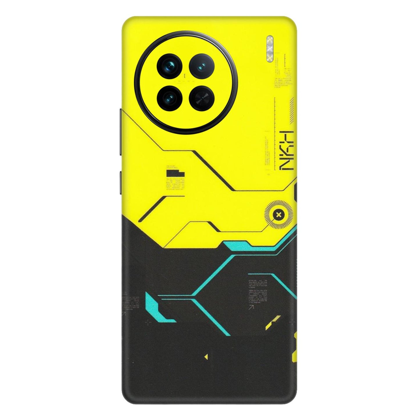 VIVO Z/V/X/T/U/S Series Phone Skins (All Models) - Black Yellow Technica - Matte Finish (M-53) Vivo X90