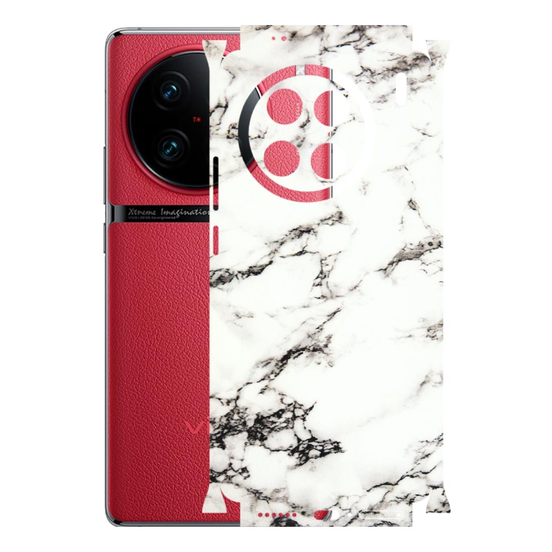 VIVO Z/V/X/T/U/S Series Phone Skins (All Models) - Black and White Marble Texture - 3D Embossed Finish (L-124) Vivo X90 Pro