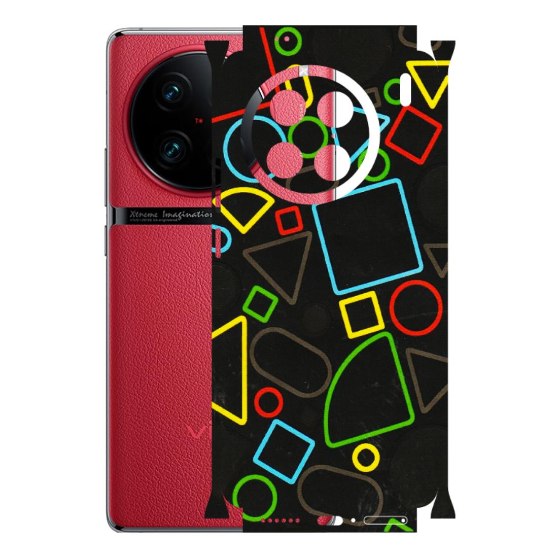 VIVO Z/V/X/T/U/S Series Phone Skins (All Models) - Black Shapes - 3D Embossed Finish (L-131) Vivo X90 Pro