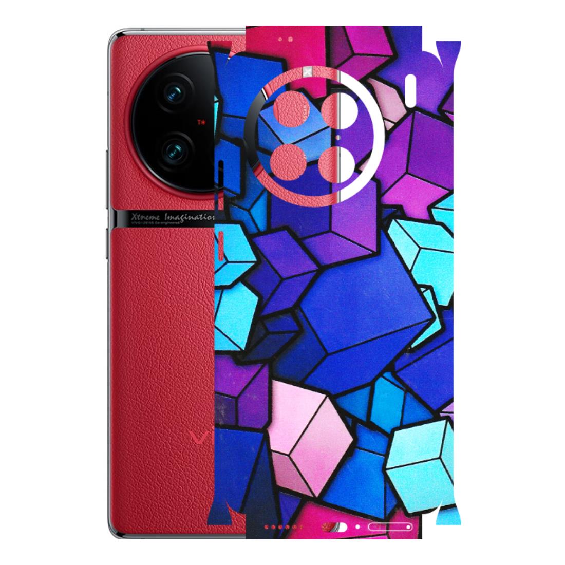 VIVO Z/V/X/T/U/S Series Phone Skins (All Models) - Cube Doodle - 3D Embossed Finish (L-141) Vivo X90 Pro