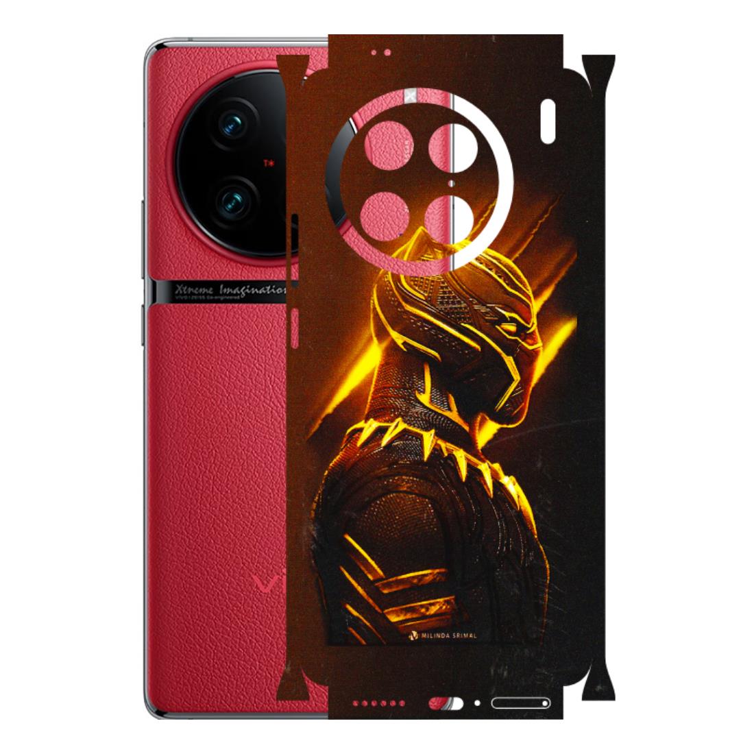 VIVO Z/V/X/T/U/S Series Phone Skins (All Models) - Gold Black Panther - 3D Embossed Finish (L-181) Vivo X90 Pro