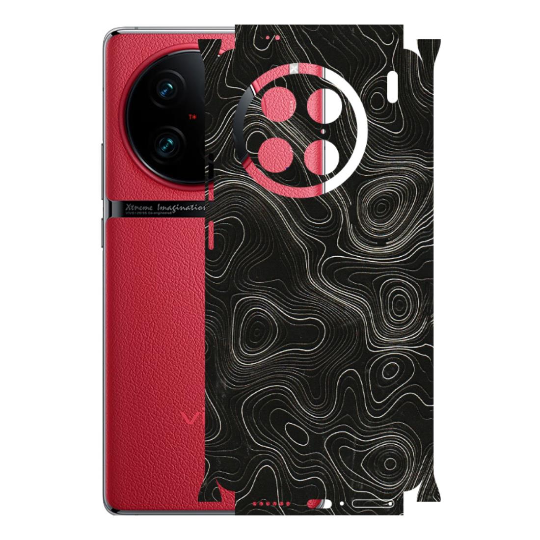 VIVO Z/V/X/T/U/S Series Phone Skins (All Models) - Black Swirl - 3D Embossed Finish (L-196) Vivo X90 Pro
