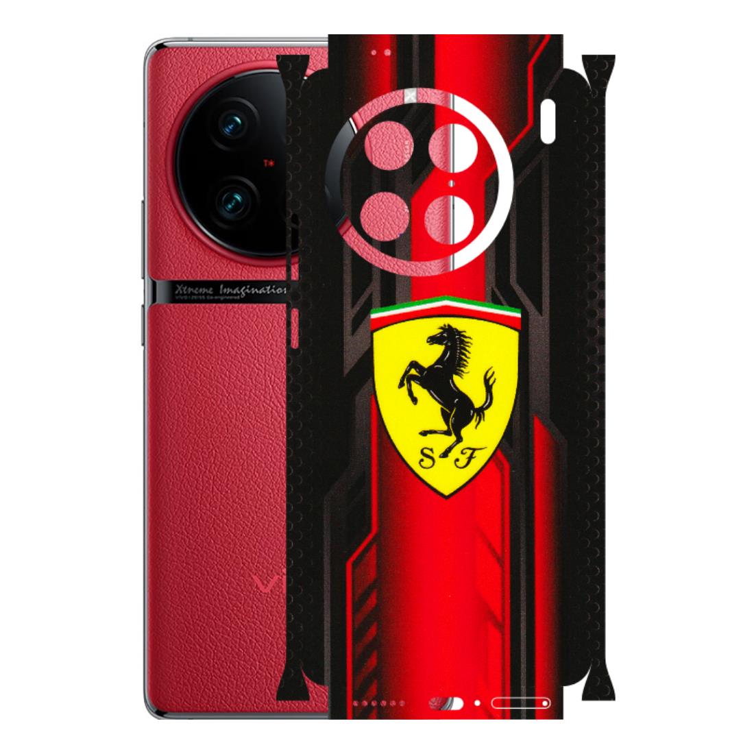 VIVO Z/V/X/T/U/S Series Phone Skins (All Models) - Black Ferrari Logo - 3D Embossed Finish (L-253) Vivo X90 Pro