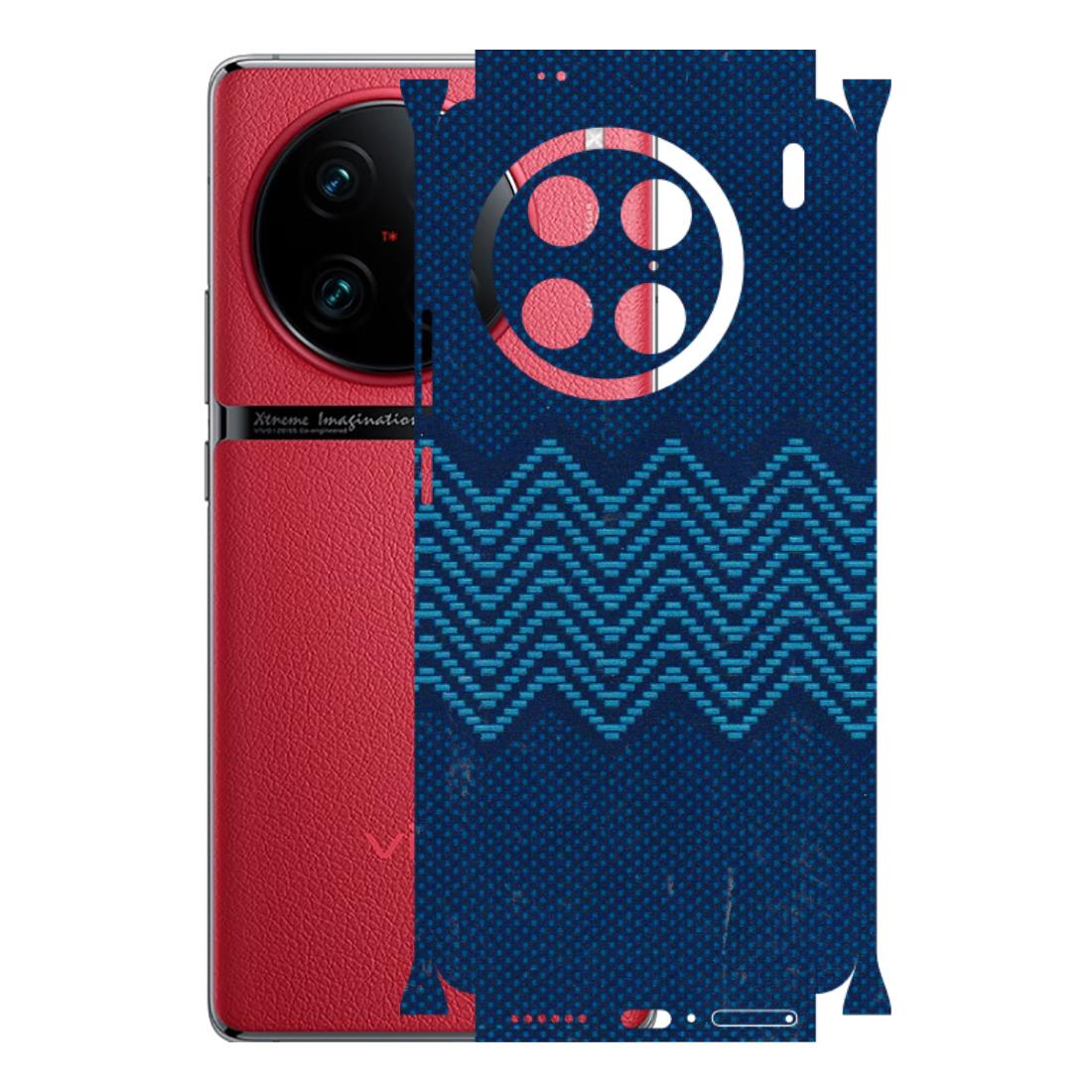 VIVO Z/V/X/T/U/S Series Phone Skins (All Models) - Blue Sober Waves - 3D Embossed Finish (L-306) Vivo X90 Pro