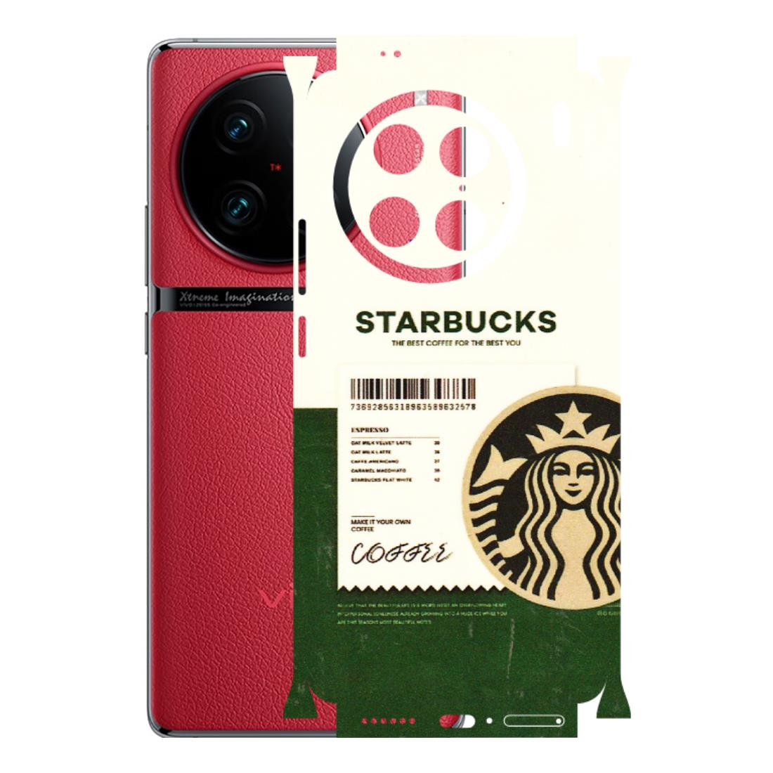 VIVO Z/V/X/T/U/S Series Phone Skins (All Models) - Starbucks Barcode - 3D Embossed Finish (L-308) Vivo X90 Pro