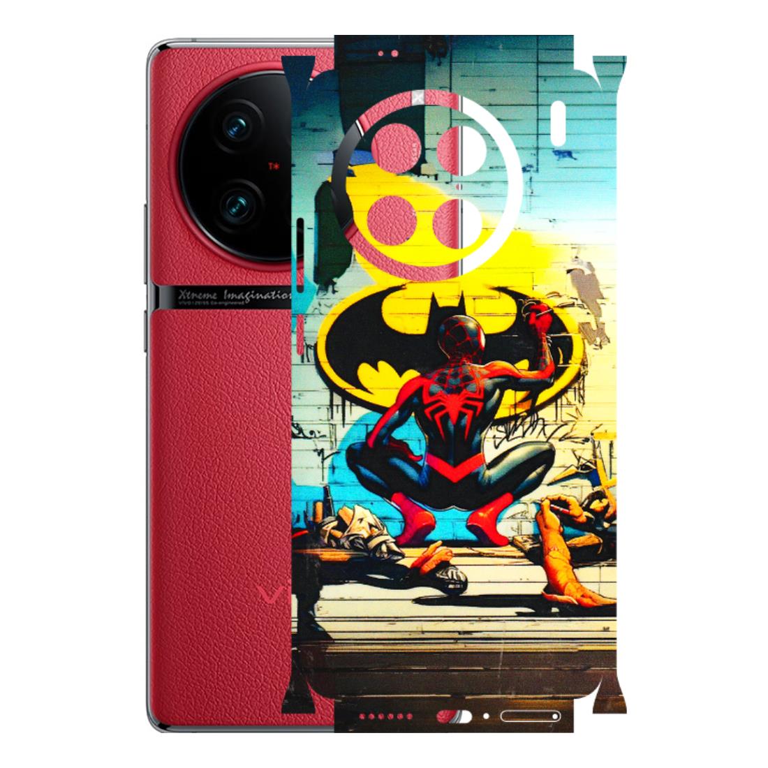 VIVO Z/V/X/T/U/S Series Phone Skins (All Models) - New Spiderman Bat Logo - 3D Embossed Finish (L-309) Vivo X90 Pro